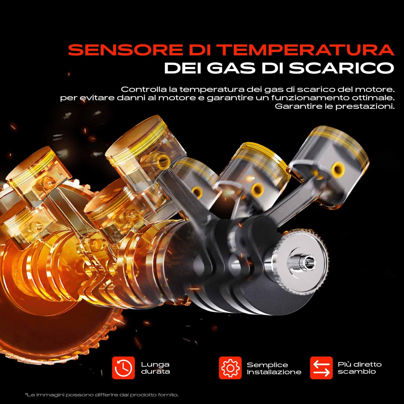 Frankberg Sensore temperatura gas di scarico Sensore gas di scarico 2-Poli Compatibile con Cherokee Van KL 2.2L 2015-2018 Cherokee KL 2.2L 2015-2025 Replace# 68228514AB,68228514AC