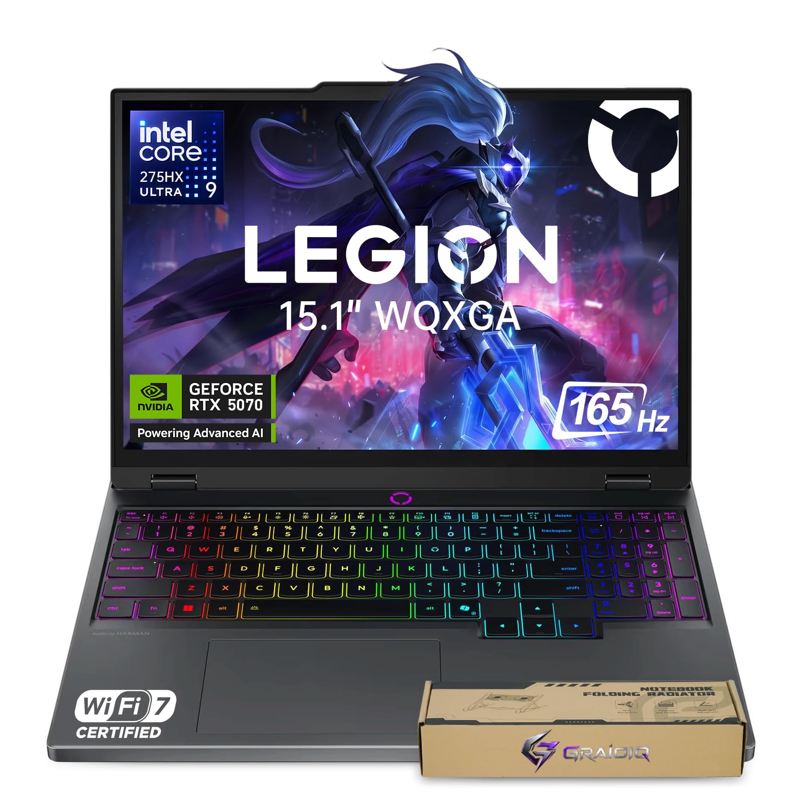 Lenovo Legion 5 15.1" Gaming Laptop, Intel Ultra 9 275HX RTX 5070, 32GB+2TB