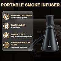 Vista 2 de Kit de Pistola de Humo para Cóctel - Kit Completo de Ahumador de Cócteles con 4 Sabores de Madera, Accesorios y Cepillo - Kit de Ahumador de Bebidas