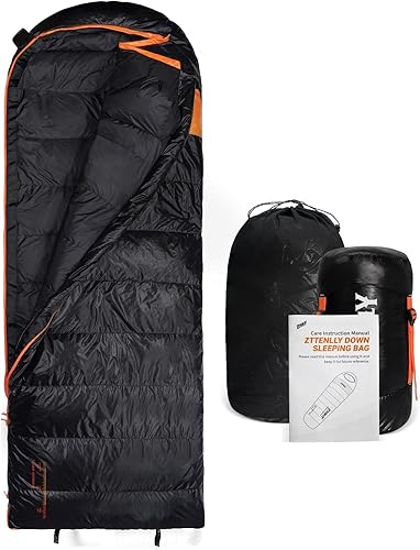 Ultimate Saco de dormir de plumón de 4 estaciones para adultos, ligero y compacto, 550/600 FP, 0°F a 30°F para mochileros, camping y senderismo