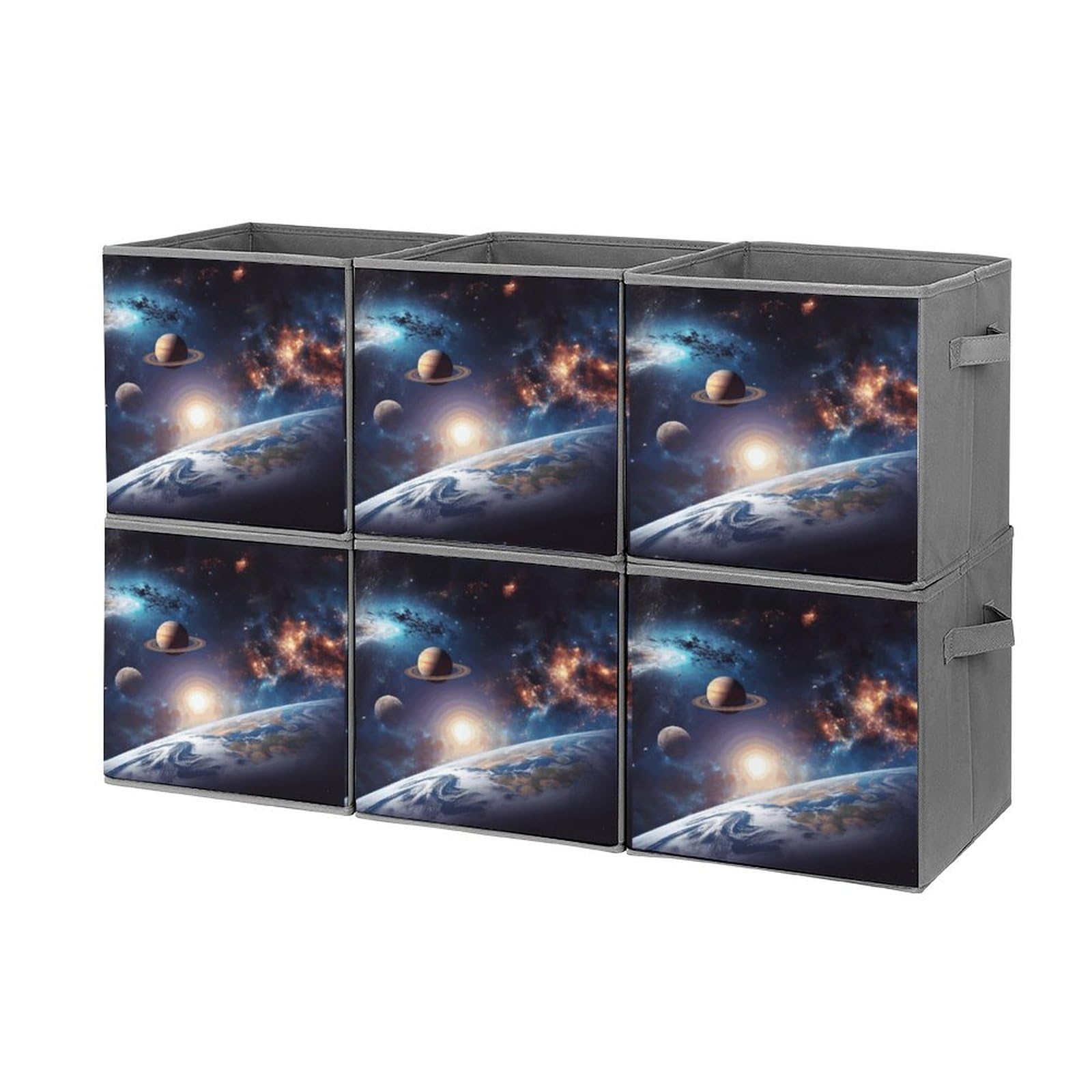 Boîtes de rangement pliables motif galaxie pour en finir avec le désordre des jouets