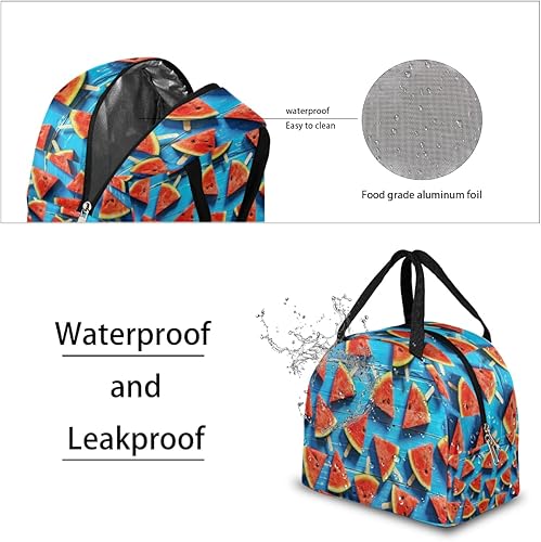 Miniatura 3 de Bolsa de almuerzo aislada reutilizable para mujeres y adultos, lonchera de alta capacidad, recipientes pequeños a prueba de fugas, bolsa portátil de