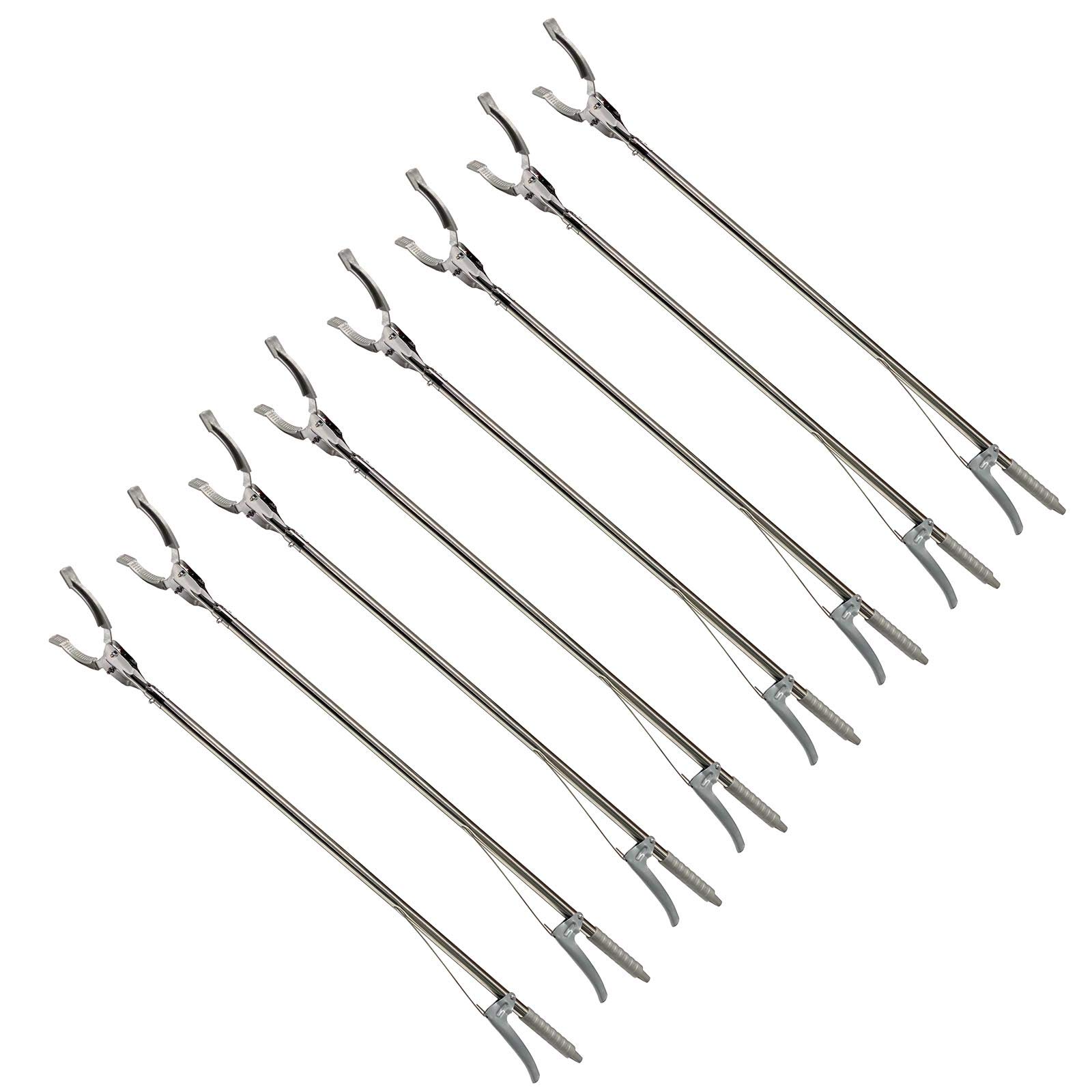 HAC24 8er Set Greifzange Müllzange Metall Greifhilfe Abfall Müll 90cm Greifer Greifarm Müllsammler Müllgreifer Abfallgreifer