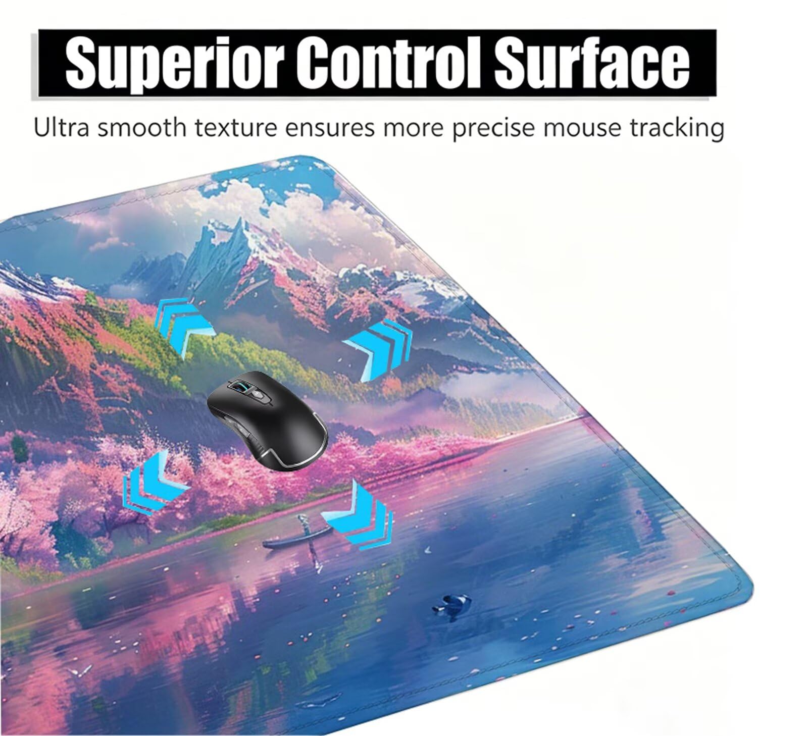 Paisaje Alfombrilla Ratón XXL 150x80 cm Mouse Pad Grande Gaming Lago Alfombrilla Escritorio Antideslizante, Protector de Mesa para Ordenador y Teclado, Alfombrilla Gamer con Bordes Cosidos W6-387