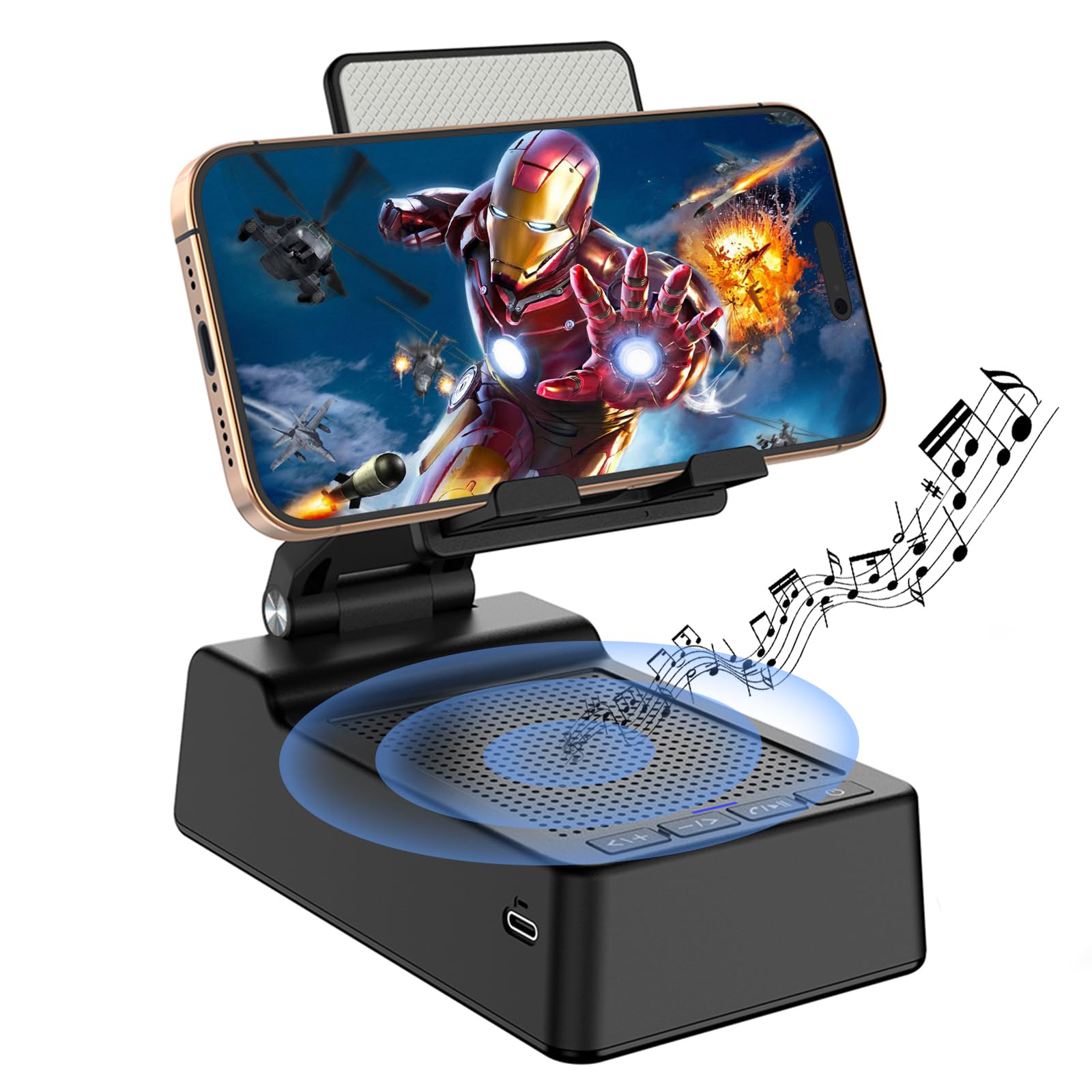 Fanlory Birthday Gifts for Men,Cell Phone Stand with Wireless Bluetooth Speaker and Antislip Base HD Surround Sound for Home with Bluetooth Speaker