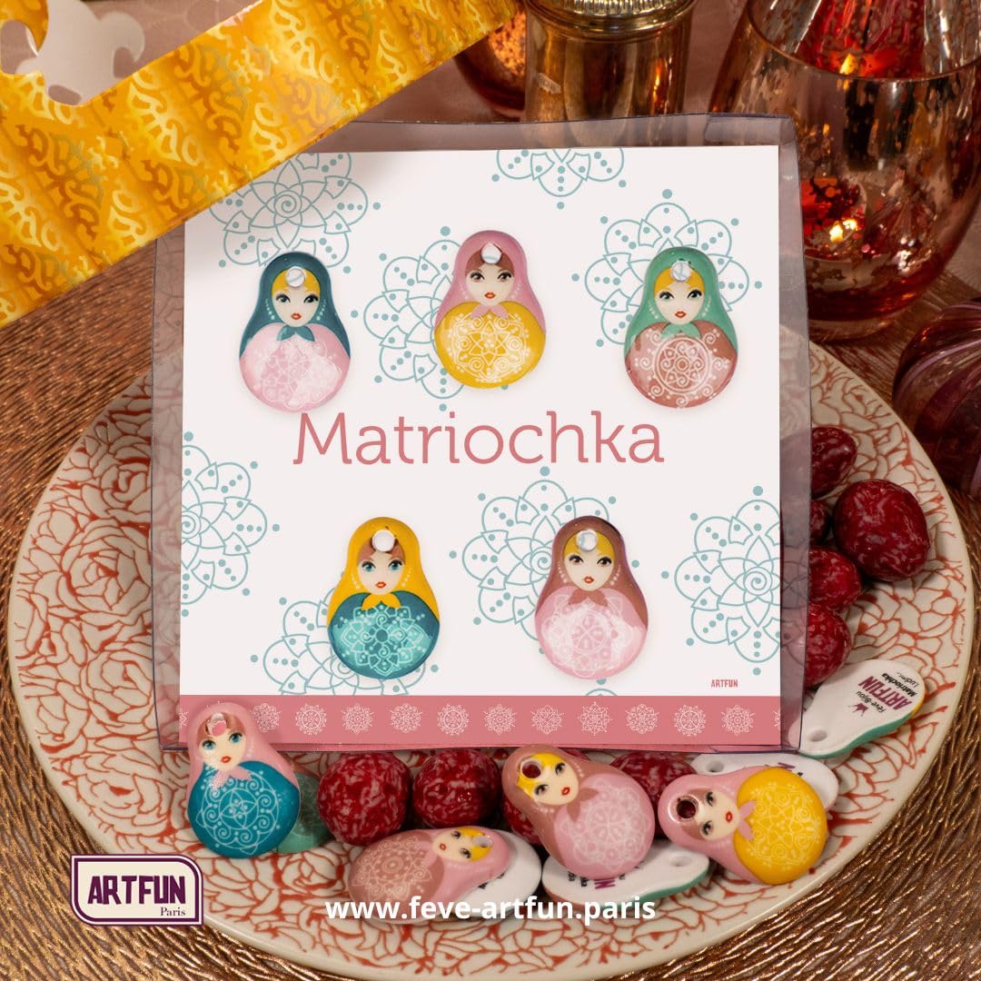ARTFUN Coffret de FEVES Galette des Rois Porcelaine Matriochka pour Une Epiphanie Premium