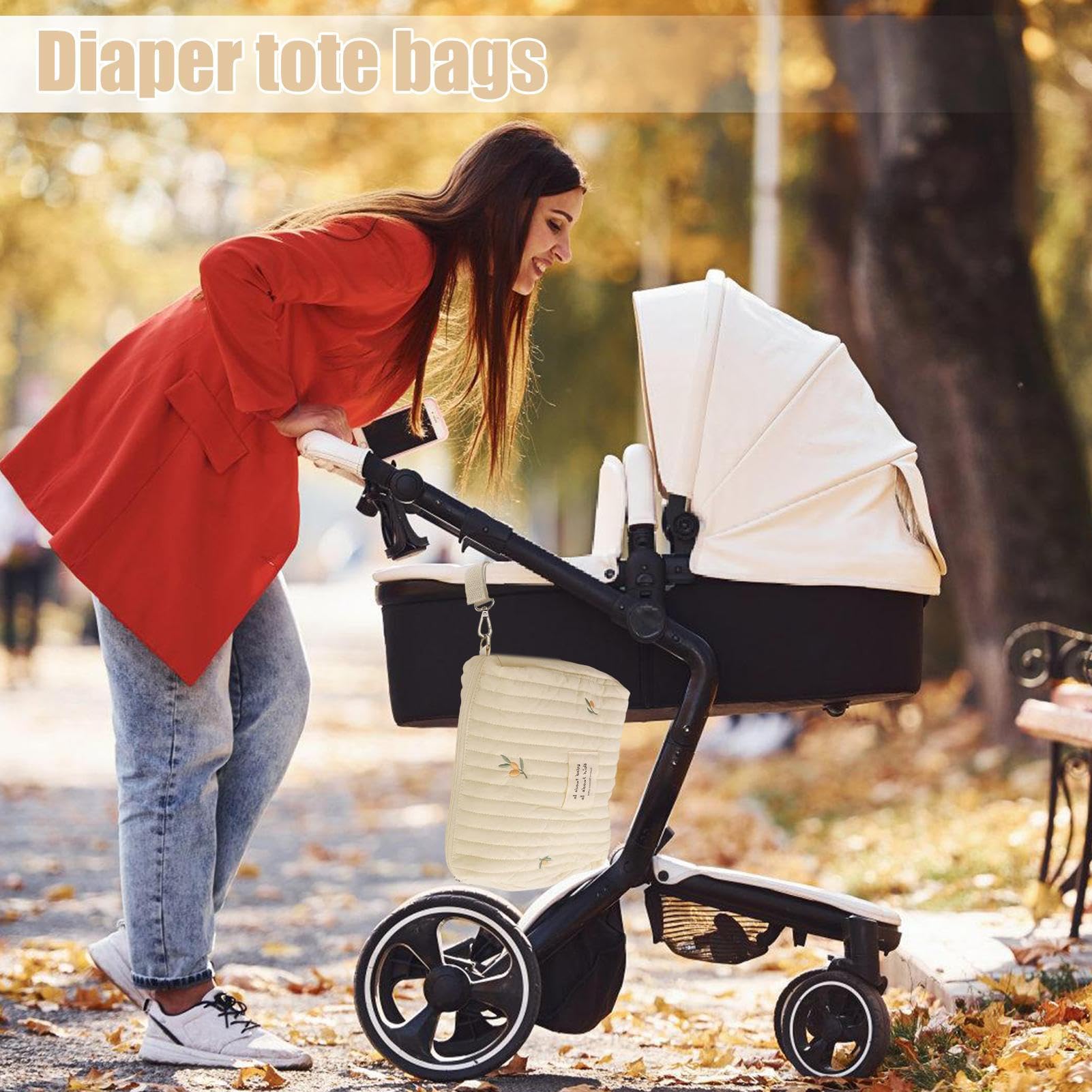 Generico Borsa Da Viaggio Per Passeggino | Borsa Da Viaggio Per Passeggino,Borsa con Zip Grande Capacità per Biberon Salviette Telefono Chiavi e Accessori Pulizia