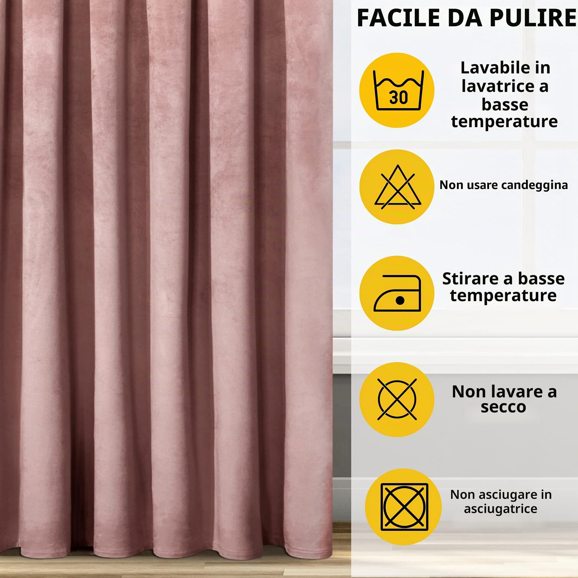 Eurofirany ROSA Tenda in Velluto con Occhielli - 1 Unità, Soffice, Pannello, Drappo Classico, Glamour, Elegante, Soggiorno, Camera da Letto, 290 g/m2, 140x250 cm, Rosa Scuro