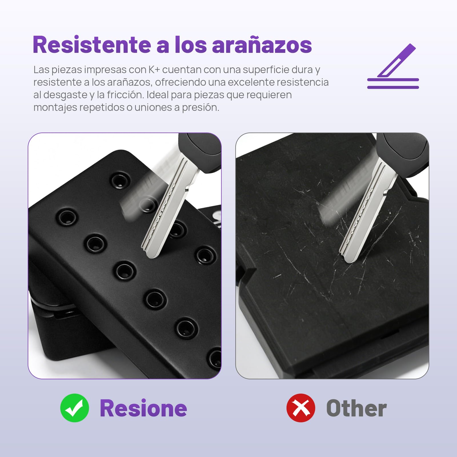 RESIONE Resina resistente para impresora 3D, ABS de alta precisión como resina 3D rígida y resistente a los arañazos con baja absorción de agua y detalles nítidos (negro puro, 1000 g)