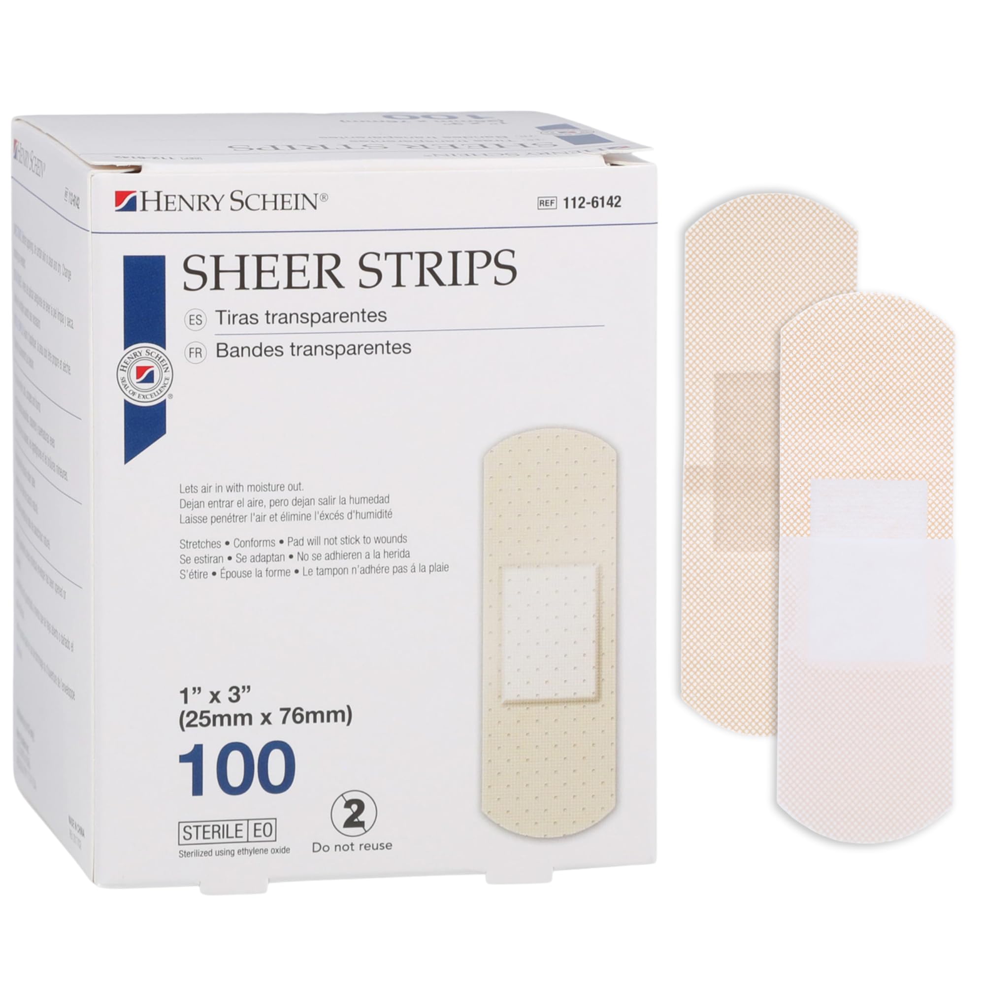 Sponsored Ad - Henry Schein Adhesive Sheer Bandage Strips, 1" x 3", Sterile, Box of 100