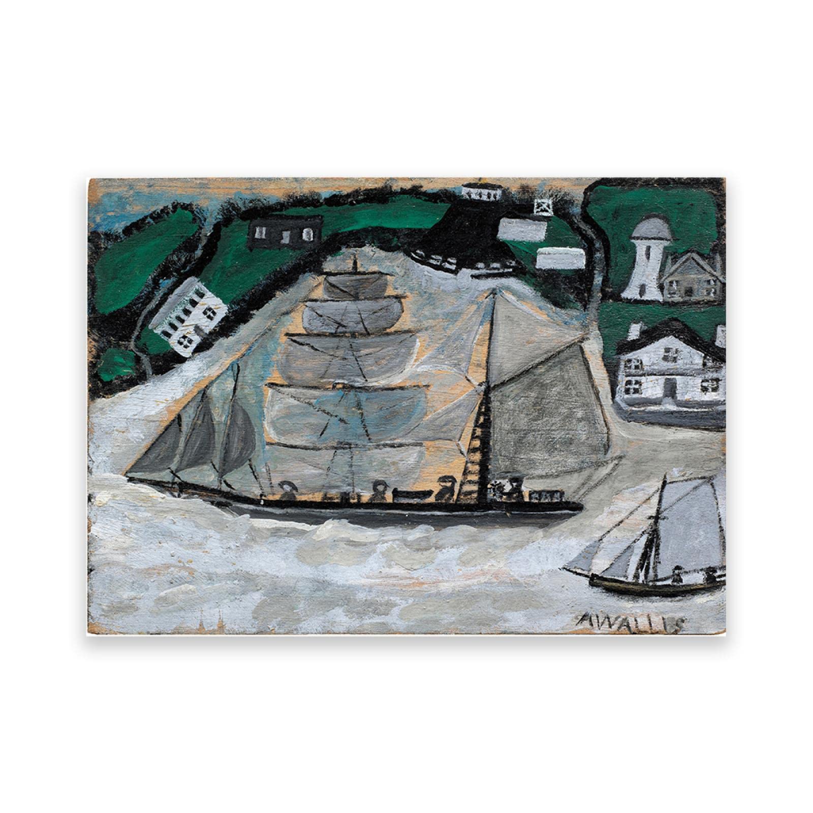 Ikye White Alfred Wallis “Mount's Bay” Reproduction On Canvas. Sailboat Famous Paintings Prints. Canvas Wall Art Picture For Home Decor. 50X70cm(19.6X27.5in) Frameless