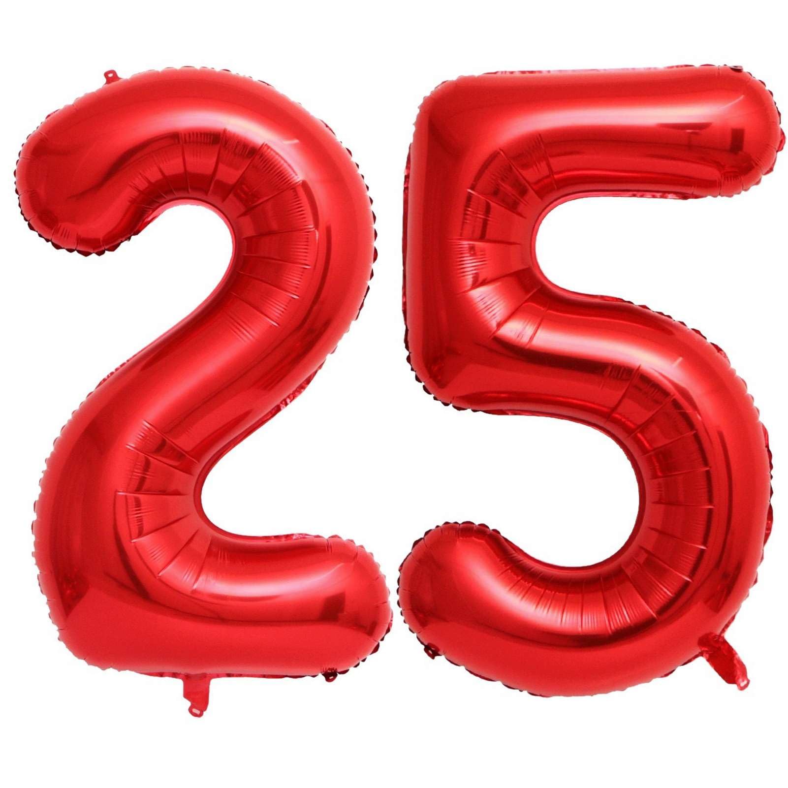 Red 25 Number Balloons, 40 Inch Giant Number 25 Balloons Foil Mylar Helium Red Number Balloons for 25th Birthday Party Supplies Anniversary Event