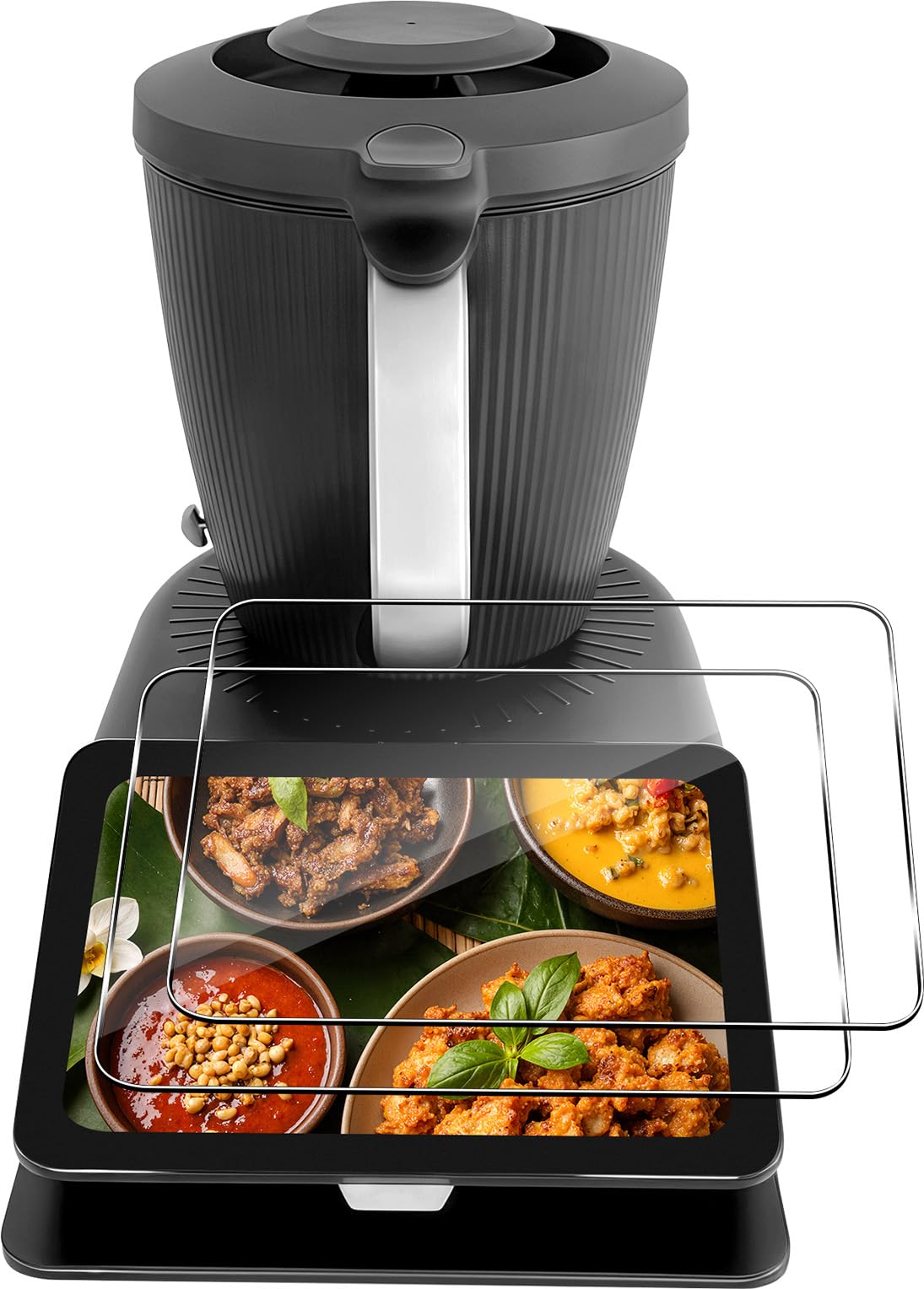 Lutree Verre Trempé pour Vorwerk Thermomix TM7, 2 Pièces 9H Dureté HD Protecteurs d'écran, Anti-Rayures Sans Bulles Film Vitre Trempé Protection écran