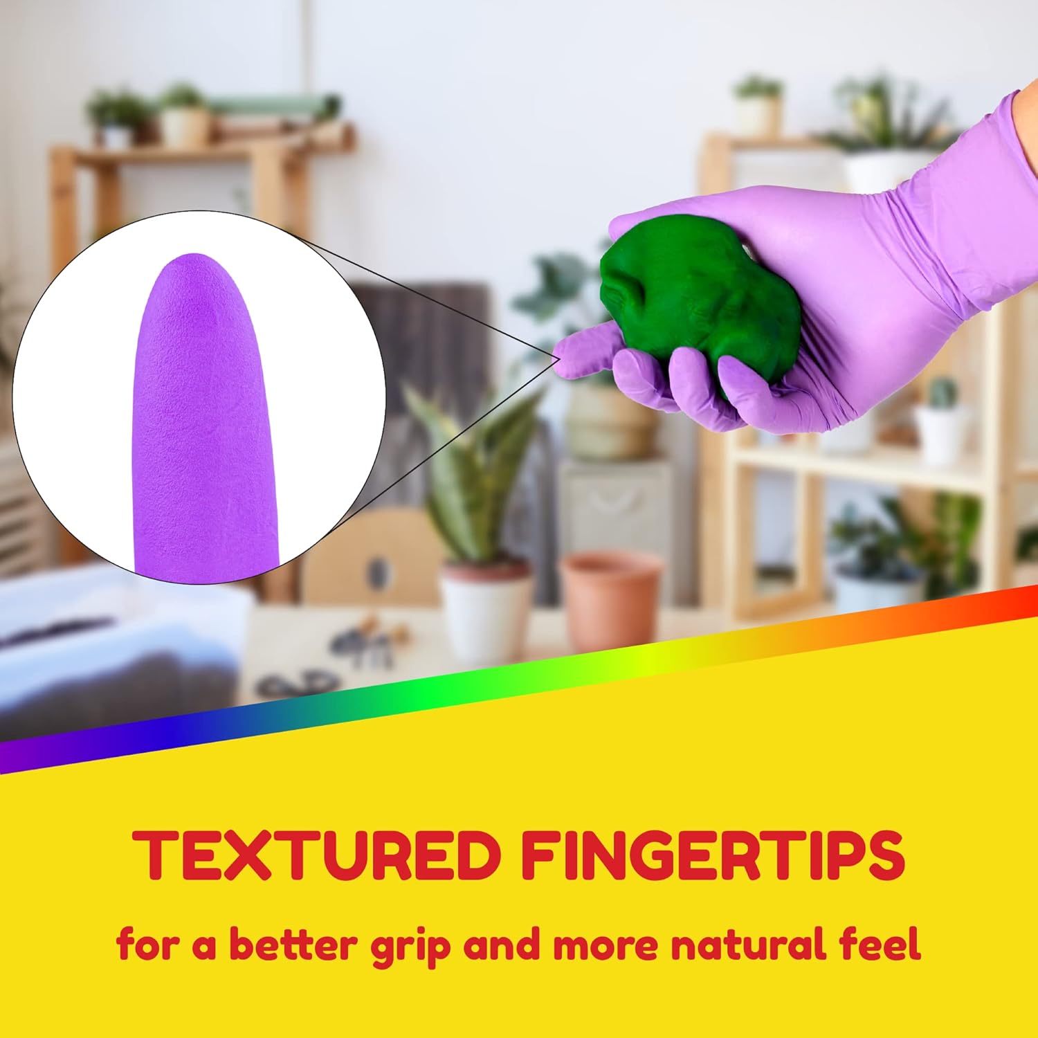 Hygloss Colored Nitrile Gloves – 100 Gloves Disposable (Latex-Free) for Cleaning, Baking, Gardening, Dishwashing, 5 Assorted Colors, Adult Size (1 Box of 100 Gloves)