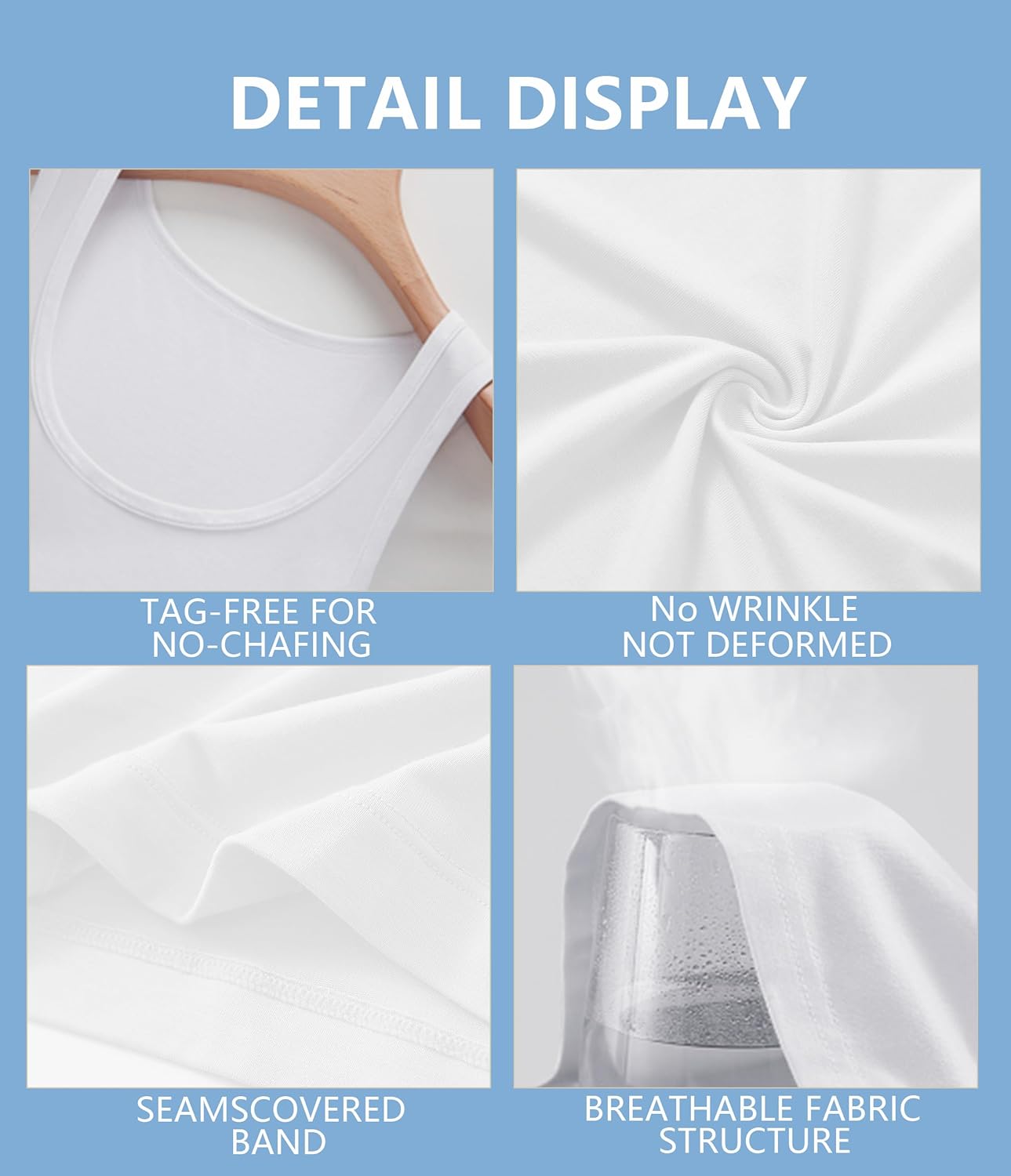 CF Men's Tank Top Undershirts Moisture-Wicking Tank Shirt Crew Neck Sleeveless Shirts for Men 3 or 5 Pack - Image 4