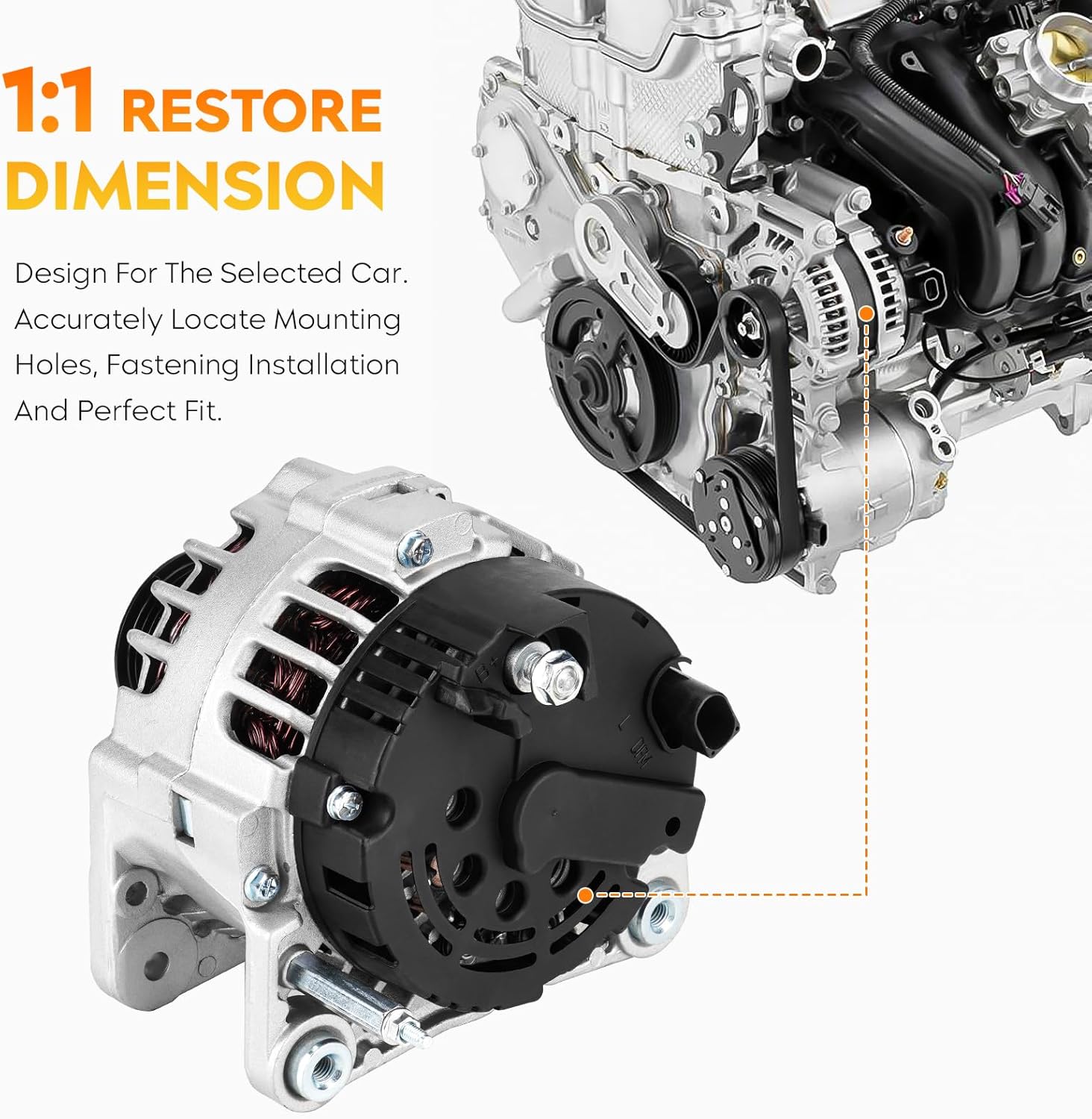 New Alternator fit for Volkswagen 1.8L 2.0L Beetle Jetta 1999-2005, for Golf 1999-2006, 028-903-028D, 028-903-028DX, 037-903-025F, 038-903-018A, 13852