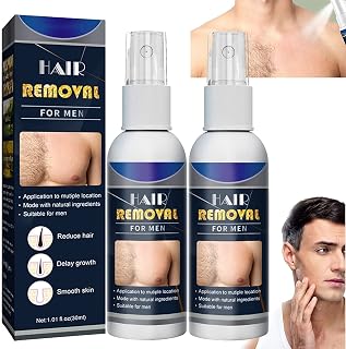 2 Pcs 2023 New Junrinogin Semi-Permanent Hair Removal Spray, Body Hair Removal Spray, Easy off Foaming Natural Permanent Hair Removal Spray (Man)