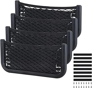 4 PCS Filet Rangement pour Voiture, 26 x 12 CM Filet de Rangement, Multifonctionnel Sac Pocket Organizer de Voiture pour Ustensiles, Camping-Cars, Bateaux, Maison