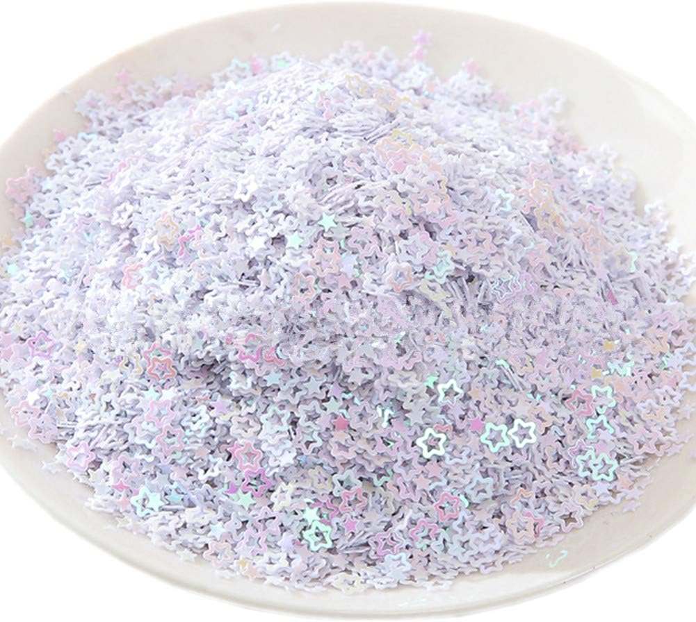 100g Glitter Hollow Star Confetti Sequins Flat PVC Paillettes for Scrapbook Embellishment Cardmaking Jewelry Making Nail Polish Wedding Birthday Party Decorartions (Sky Blue)
