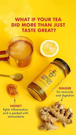 Ginger Bee Honey Ginger Tea Concentrate, Real Honey, Caffeine-Free, 15 oz