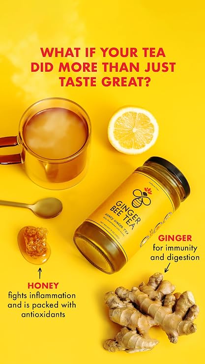Ginger Bee Honey Ginger Tea Concentrate, Real Honey, Caffeine-Free, 15 oz