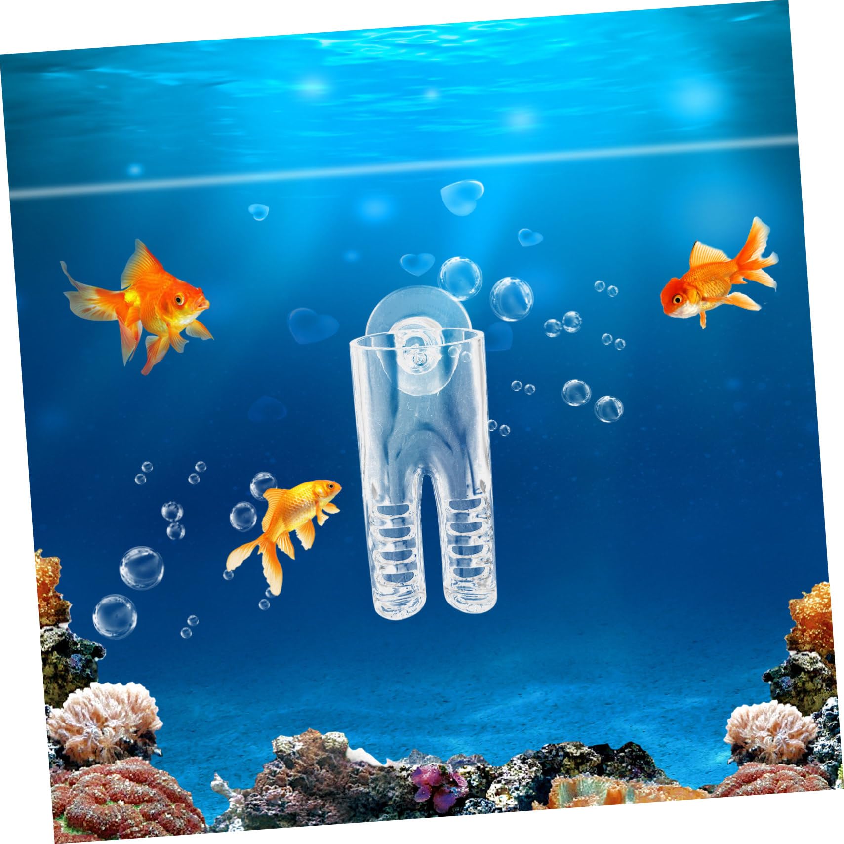 Yardwe 5piezas Alimentador De Camarones para Acuarios Contenedor De Alimentación Diseño De Boca y Ventosas Accesorio Práctico para Peceras y Cuidado De Mascotas Acuáticas