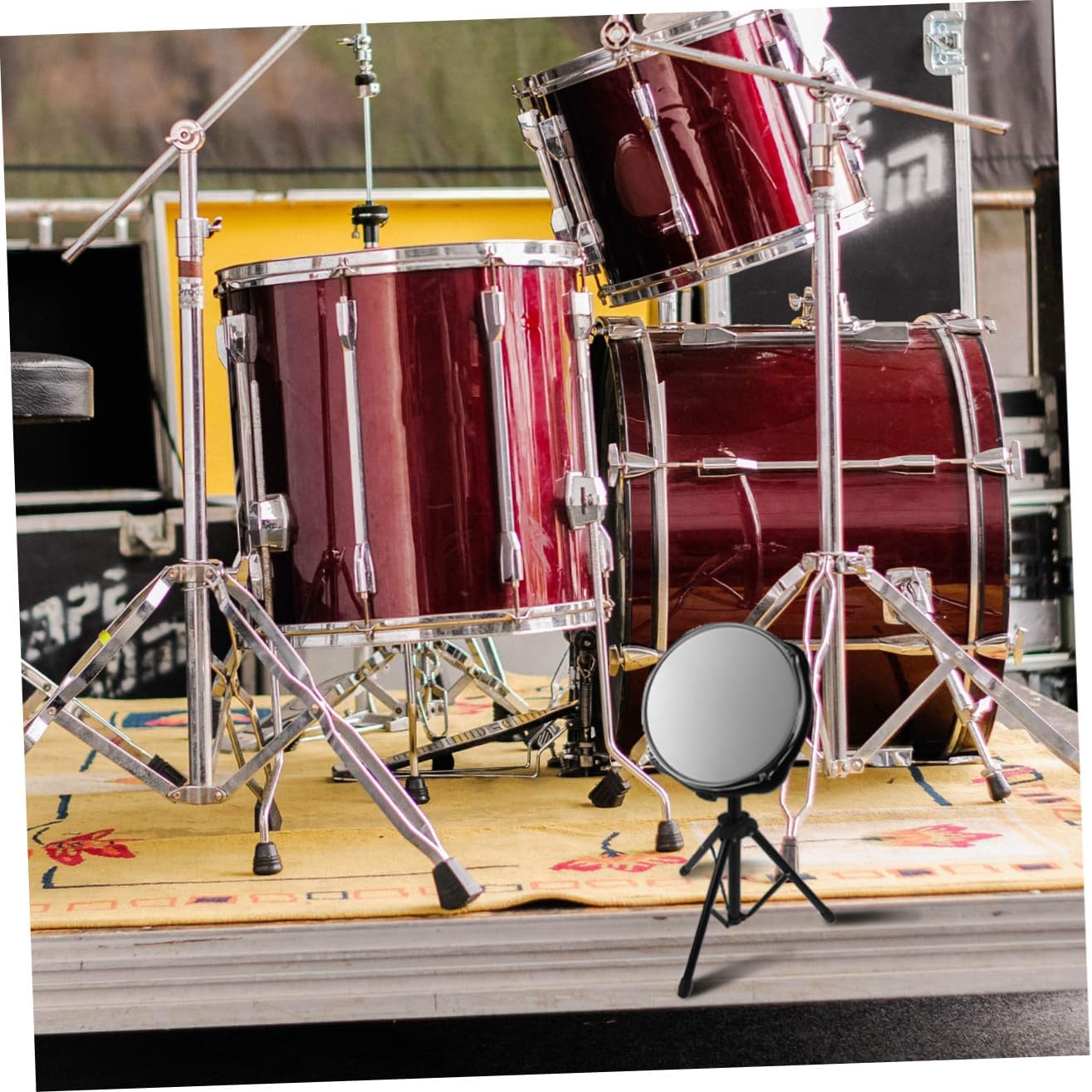 Simple Dumb Drum Trainer 10'' Practice Snare Drum Pad Portable Practice Pad Stand Mute