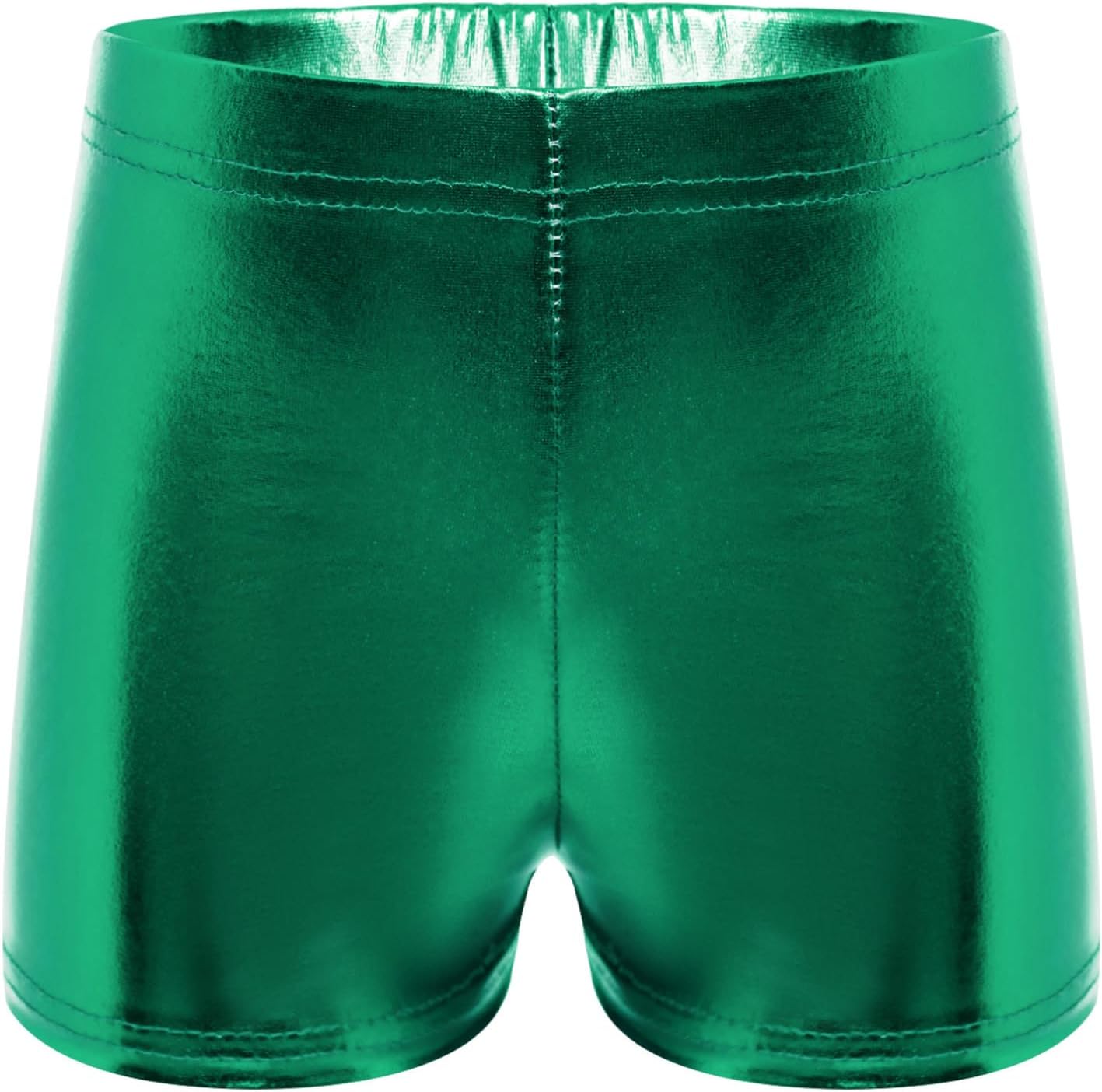 ranrann Kids Boys Girls Metallic Gymnastics Shorts Shiny Jazz Ballet Dance Shorts Disco Tumbling Bottoms