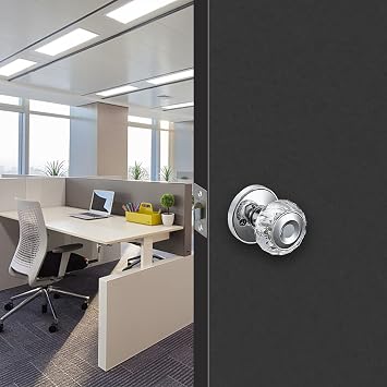 NB_Hardware Passage Glass Door Knobs InteriorHD Cystal Glass Door Knob (3, Passage [Non Locking], Polished Chrome#32)