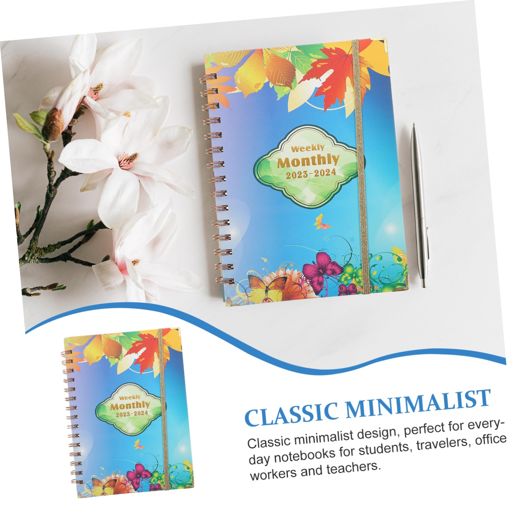 SHINEOFI 2piezas Planificador Académico Cuaderno De Inglés Agenda Diaria y Para y Profesionales Para Organización Personal y Gestión
