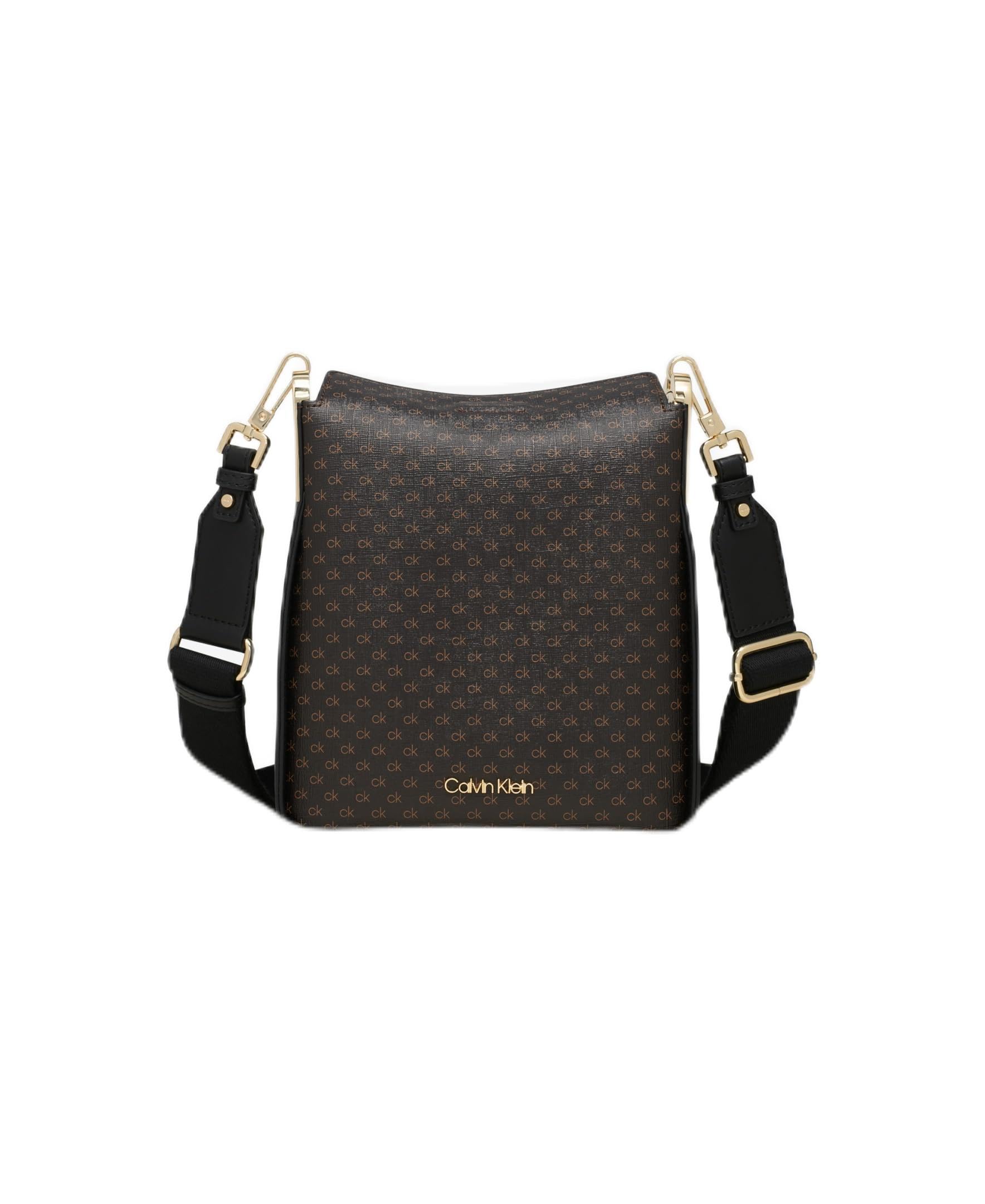 Calvin Klein Fay North/South - Bandolera pequeña para mujer, color marrón/caqui/negro, talla única, Marrón/caqui/negro, Talla única