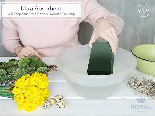 Miniatura 7 de Royal Imports Bloques de espuma floral húmedos y secos para arreglos florales frescos o artificiales ladrillos de espuma de poliestireno florista 2