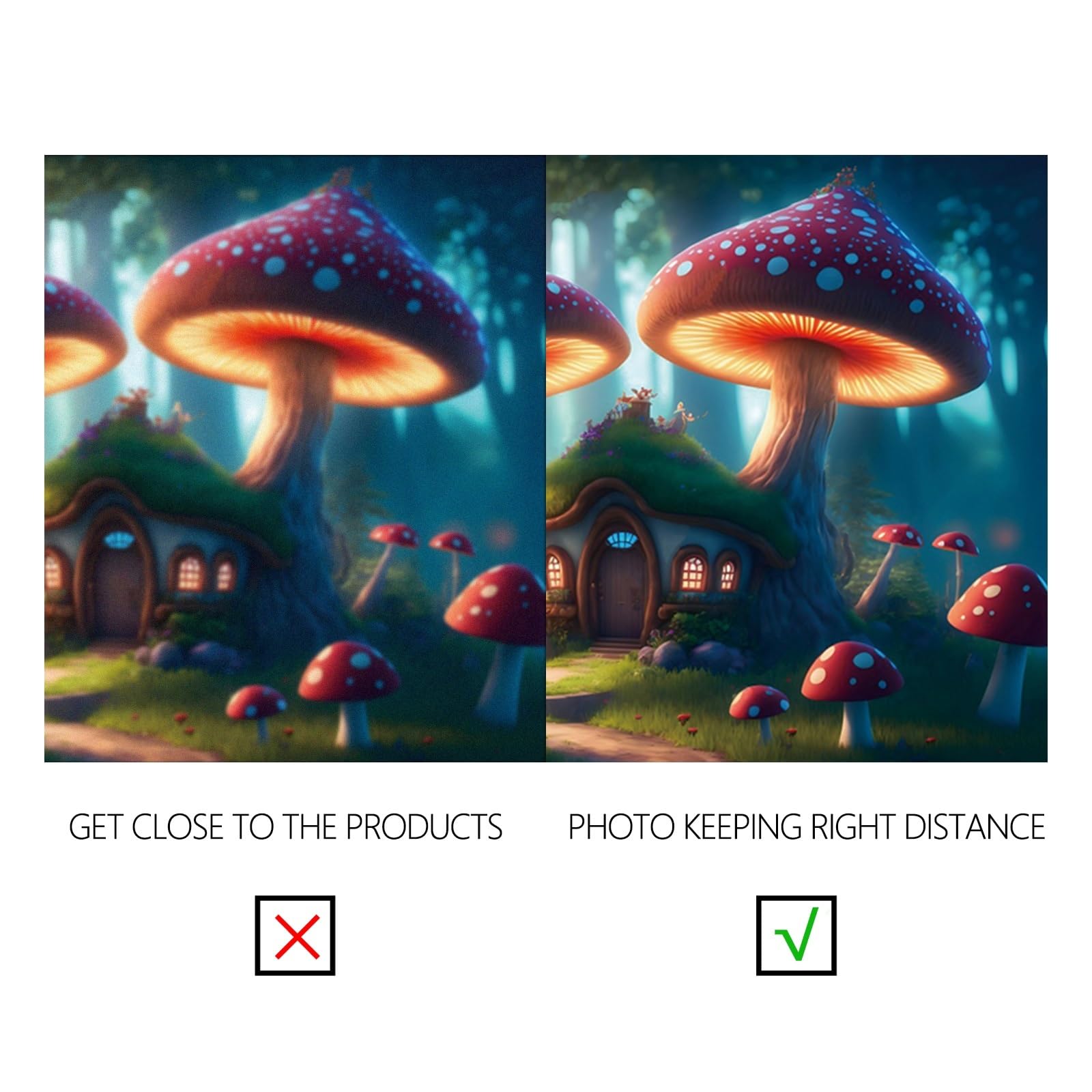 YongFoto 3x2,5m Foresta delle fiabe Sfondo Casa Incantata Bosco Fungo Prato Alberi Sunlight Paese delle meraviglie Sfondo di fotografia per i bambini Compleanno Baby Shower Puntelli per fotografico