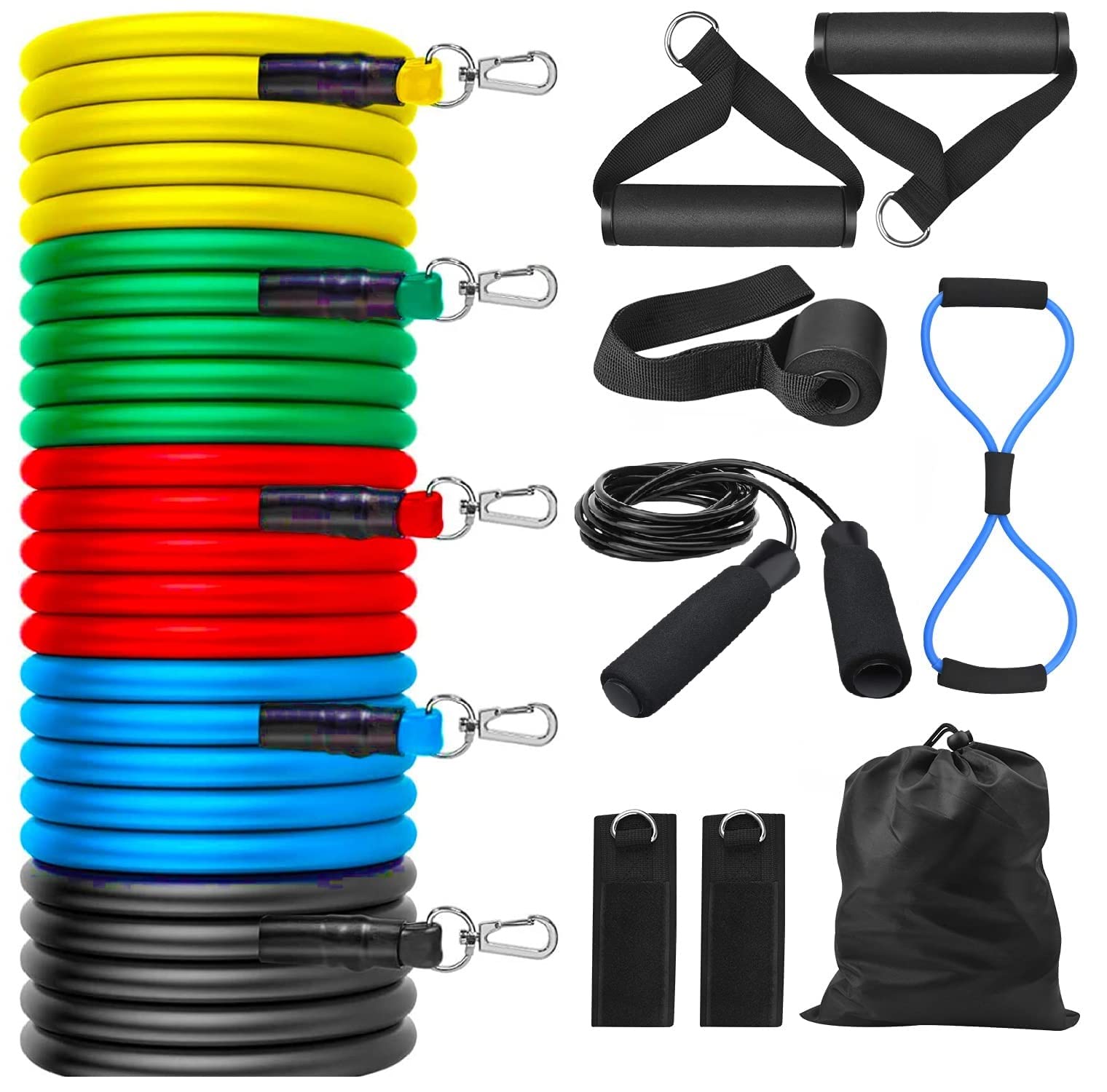 Resistance Bands Set (13pcs), Exercise Resistance Bands for Workout with Pull Up Handle, Door Anchor, Foot Ankle Straps, Exercise Guide Book & Waterproof Carry Bag, for Home & Gym Training (B0BLBGXXV5) Amazon Price History, Amazon Price Tracker