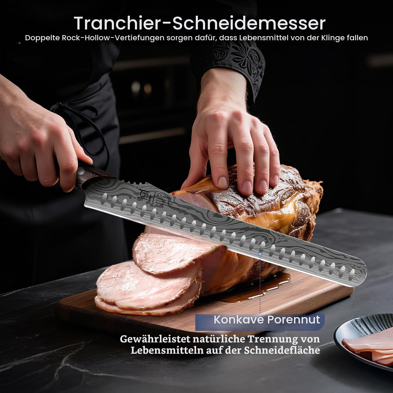 SYOKAMI Fleischermesser Set 2-teilig, Küchenmesser zum Schneiden von Fleisch, Hackmesser, Ausbeinmesser & Zerlegemesser, Japanischer Stil aus Hochkohlenstoffstahl, Zum Hacken, Schneiden, Ausbeinen