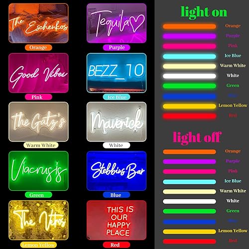 Miniatura 6 de Letreros de neón personalizables, letrero de neón personalizable para decoración de pared, letrero de neón personalizado para boda, fiesta de