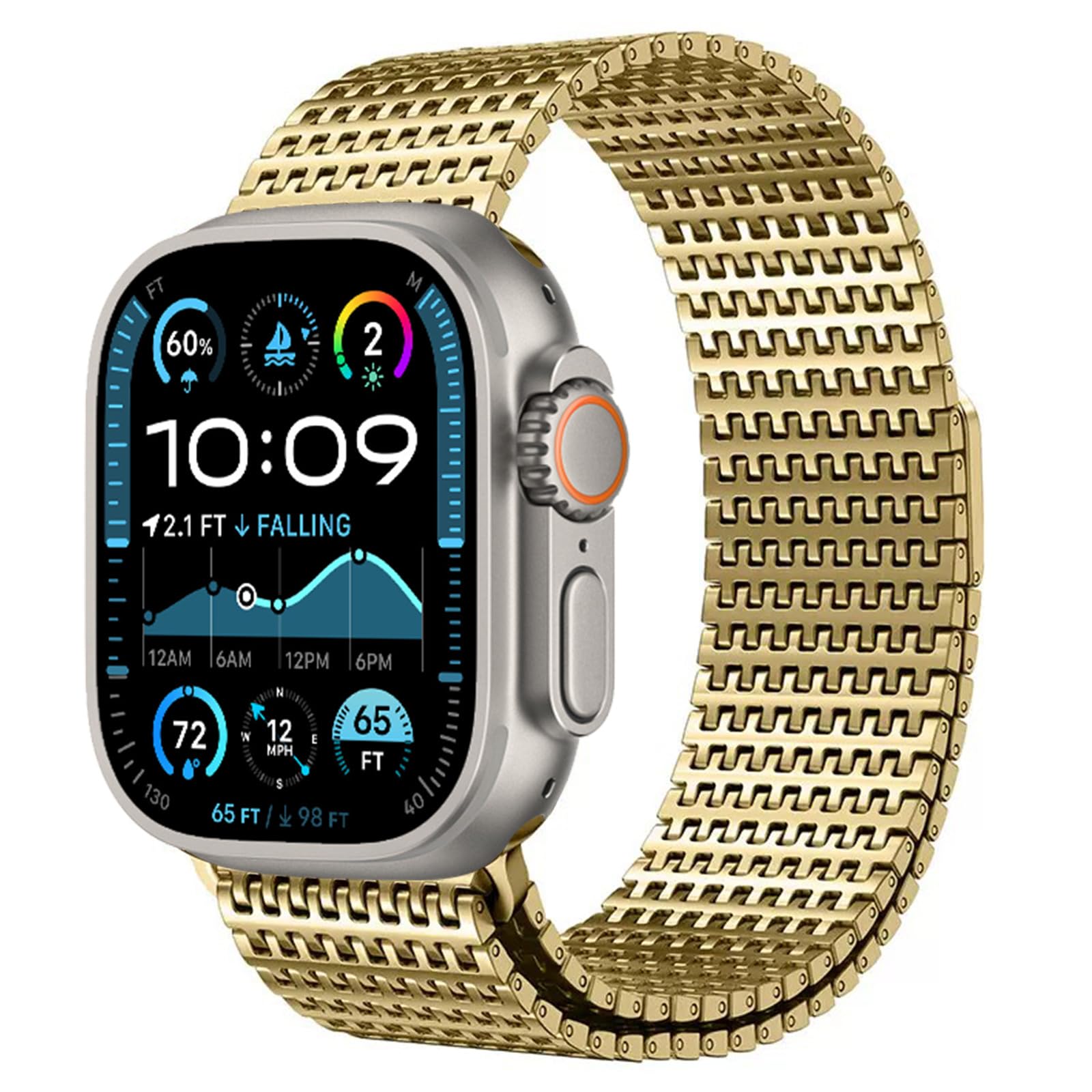 WINGLE Compatible for Apple Watch Band Ultra 2 Band Ultra Band 49mm 46mm 45mm 44mm 42mm for Men Series 10 9 8 7 SE 6 5 4 3, Magnetic Milanese Mesh Loop Metal Stainless Steel iWatch Bands Strap Women