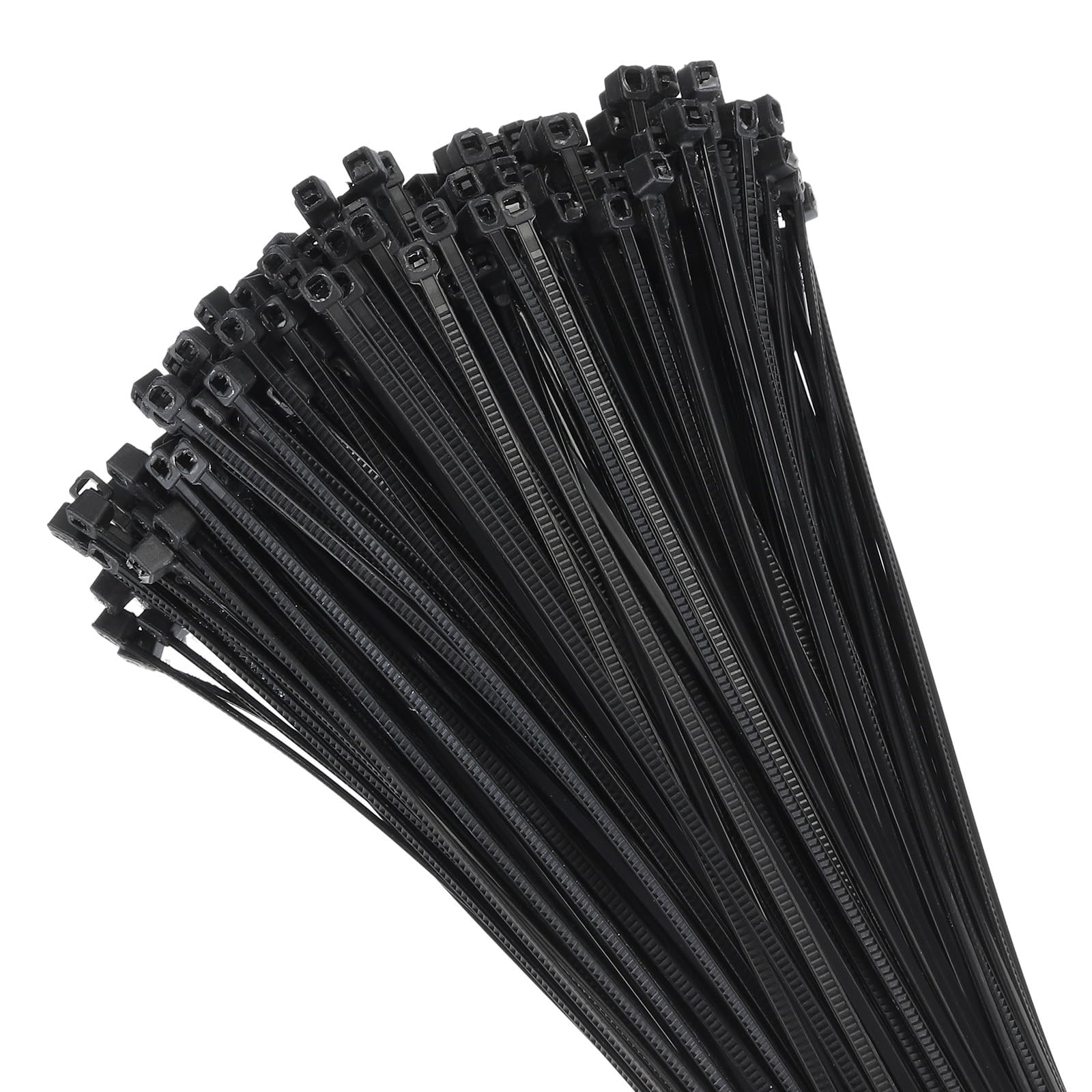 Unifizz 200PCS Cable Zip Ties 300mm x 2.8mm Balck – Self-Locking Nylon Cable Ties Wraps for Cord Management, Indoor and Outdoor — image 1