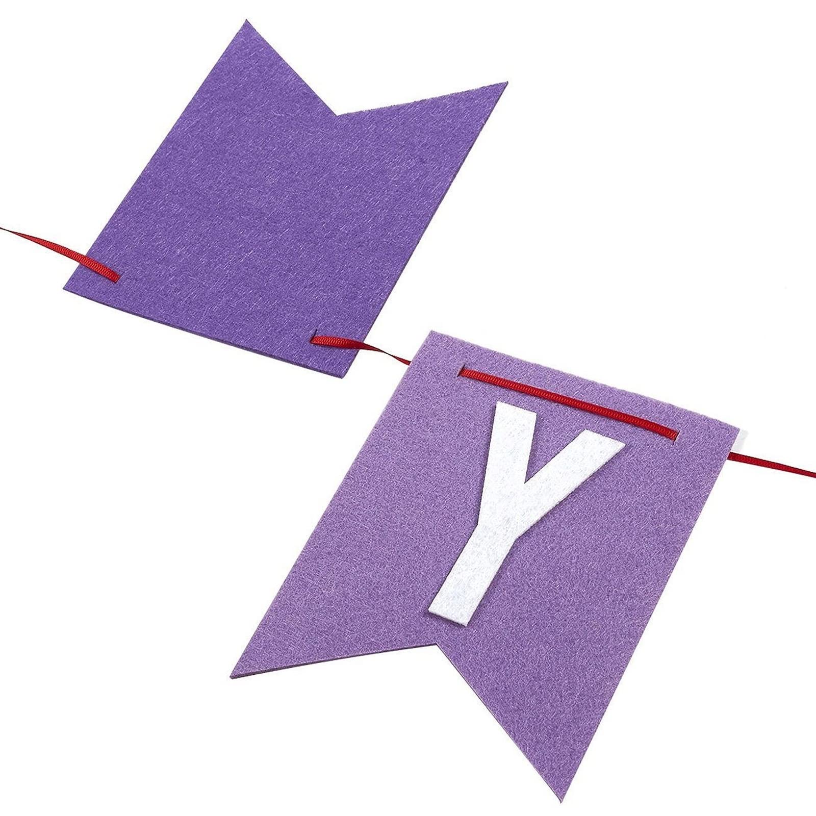 Happy Birthday Banner und mehrfarbige Wimpelkette Set, Filz Party Dekorationen, insgesamt 4 Stück