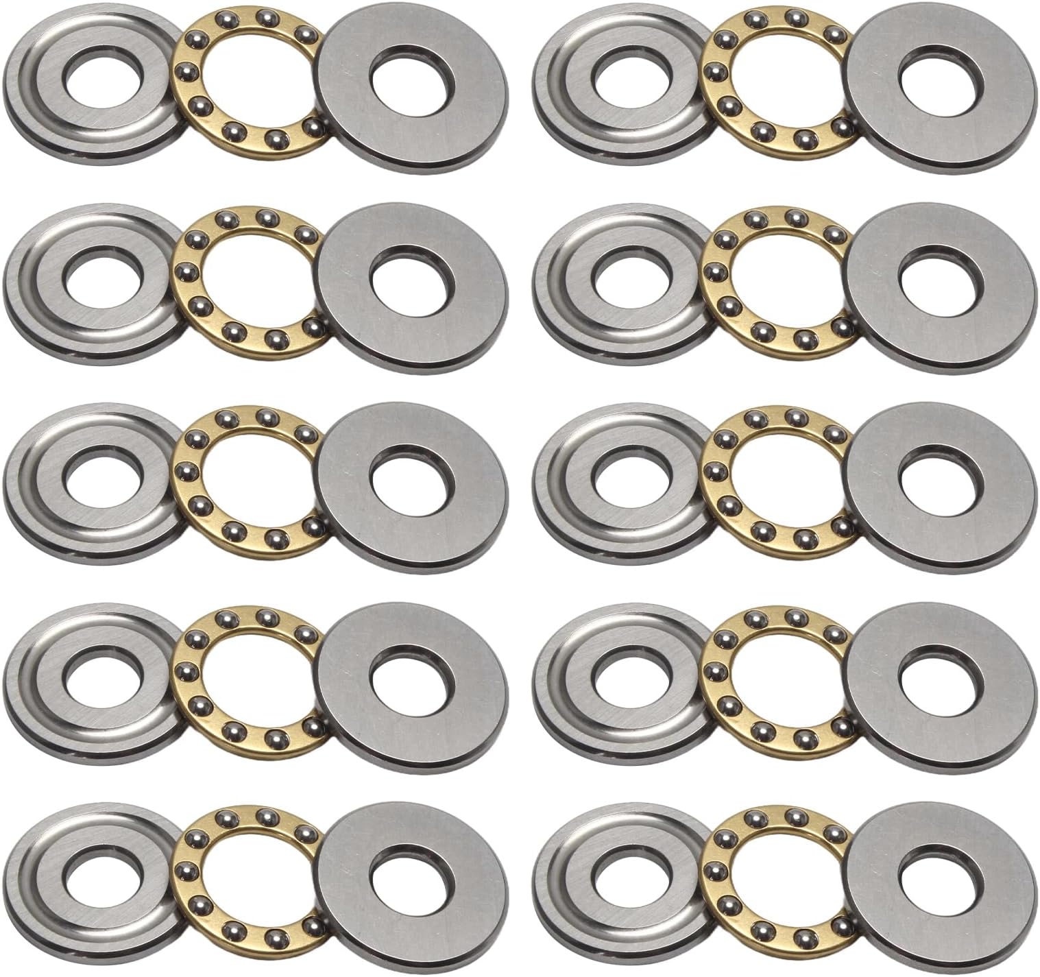 (10Pcs) F8-22M Miniature Thrust Ball Bearings 8mm x 22mm x 7mm Miniature Plane Thrust Bearings Chrome Steel One Way