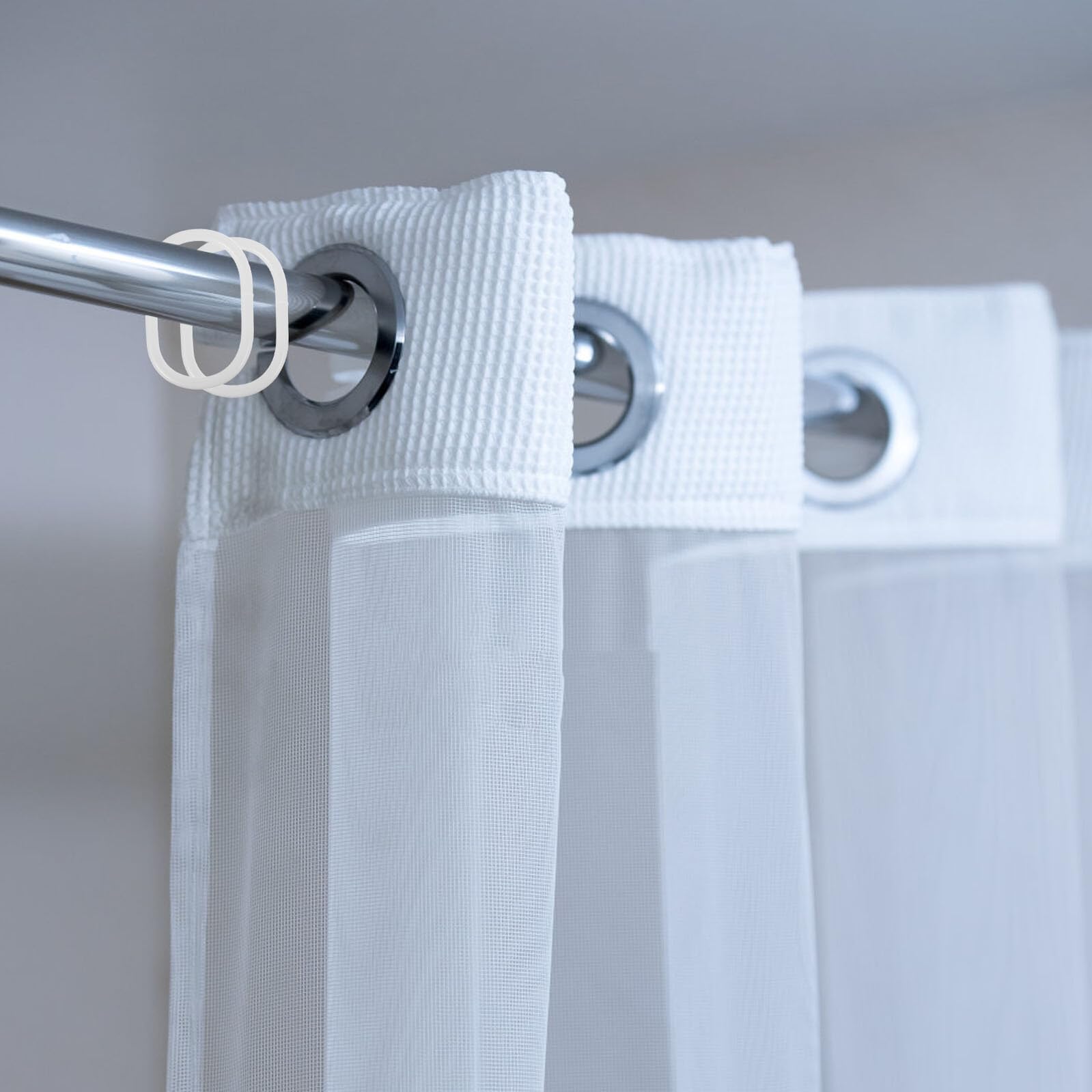 100 Pezzi moderni ganci per tende da doccia ganci per tende in plastica bianche White