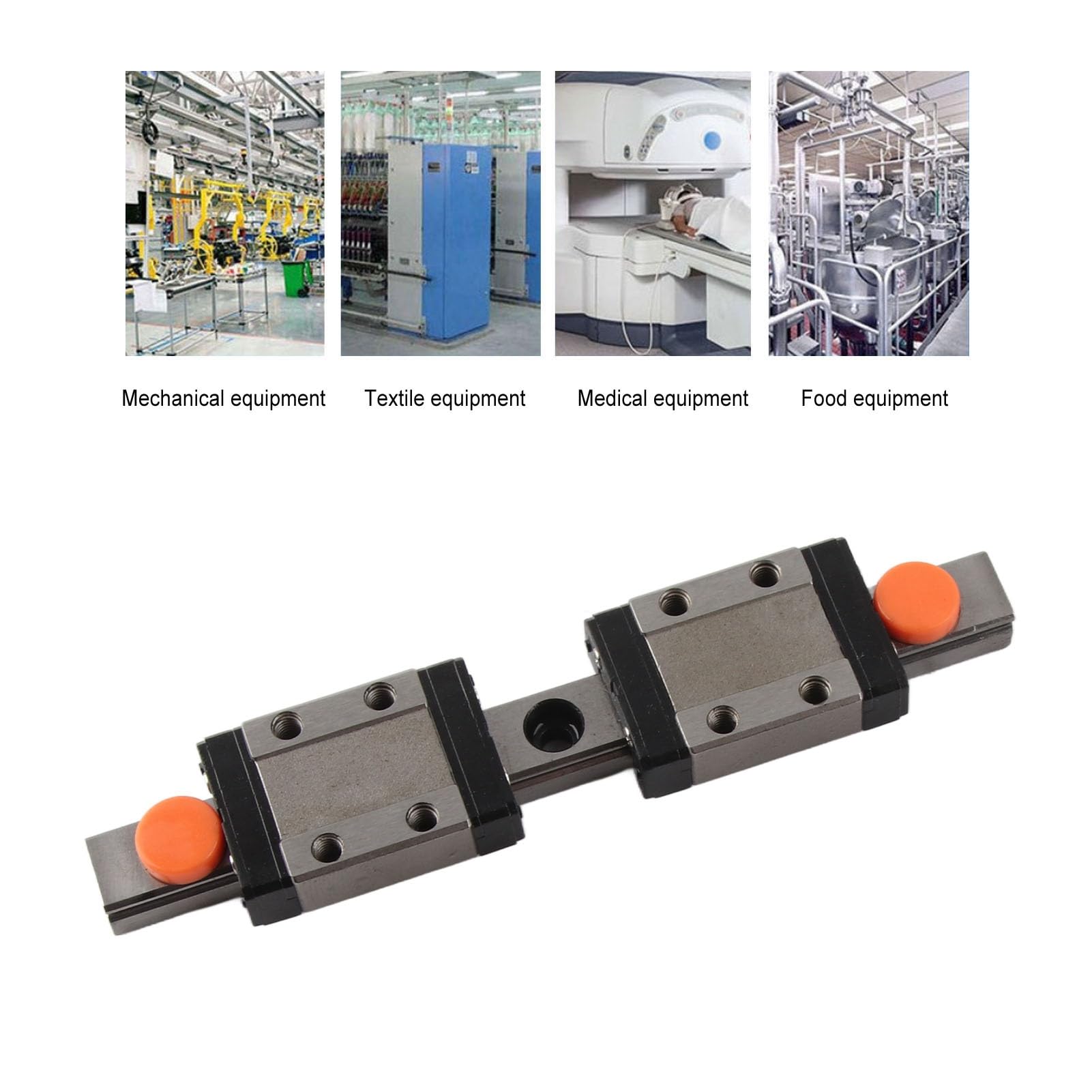Linear Guideway Rail, Bearing Steel Strong Bearing Fine Workmanship Linear Guide Rail Anti Slip for Small Scale Equipment