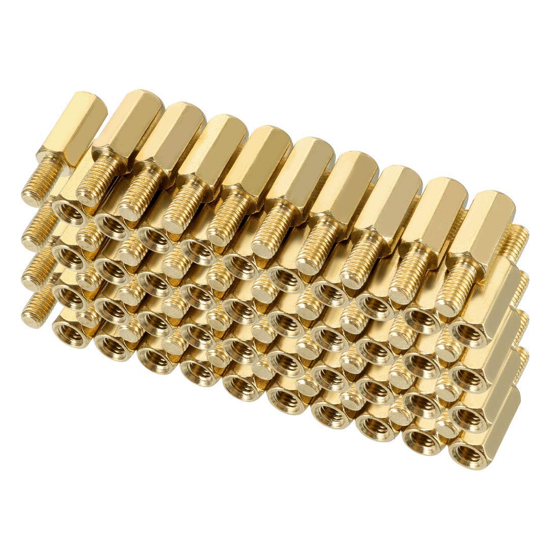 M3 10+6mm Female Male Thread Brass Hex Standoff Spacer Screws PCB Pillar 60Pcs