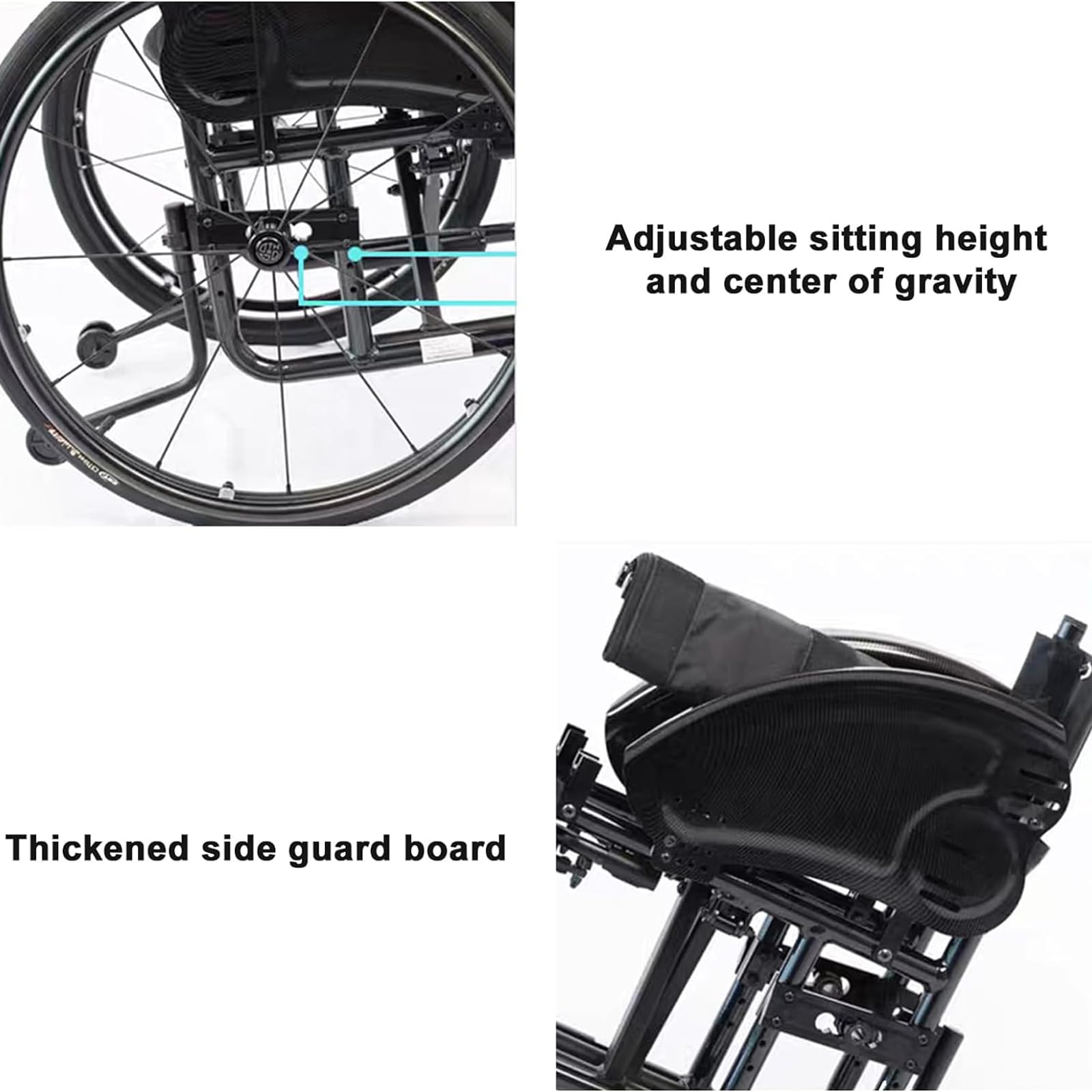 Sportowy Składany Wózek Inwalidzki, Lekki Wytrzymały Wózek Inwalidzki, Aluminiowy Wózek Inwalidzki, Składany Wózek Inwalidzki Dla Dorosłych W Każdym Terenie/Blue/Seat Width 40Cm