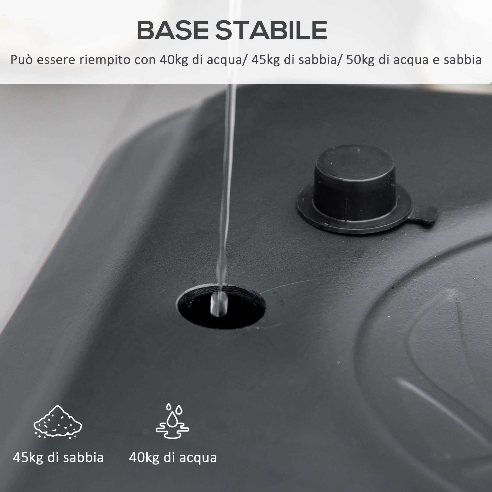 HOMCOM Canestro da Basket per Adulti con Ruote, Regolabile in Altezza 260-310 cm, Canestro Basket da Esterno e Interno con Tabellone e Supporto in Plastica, Bianco