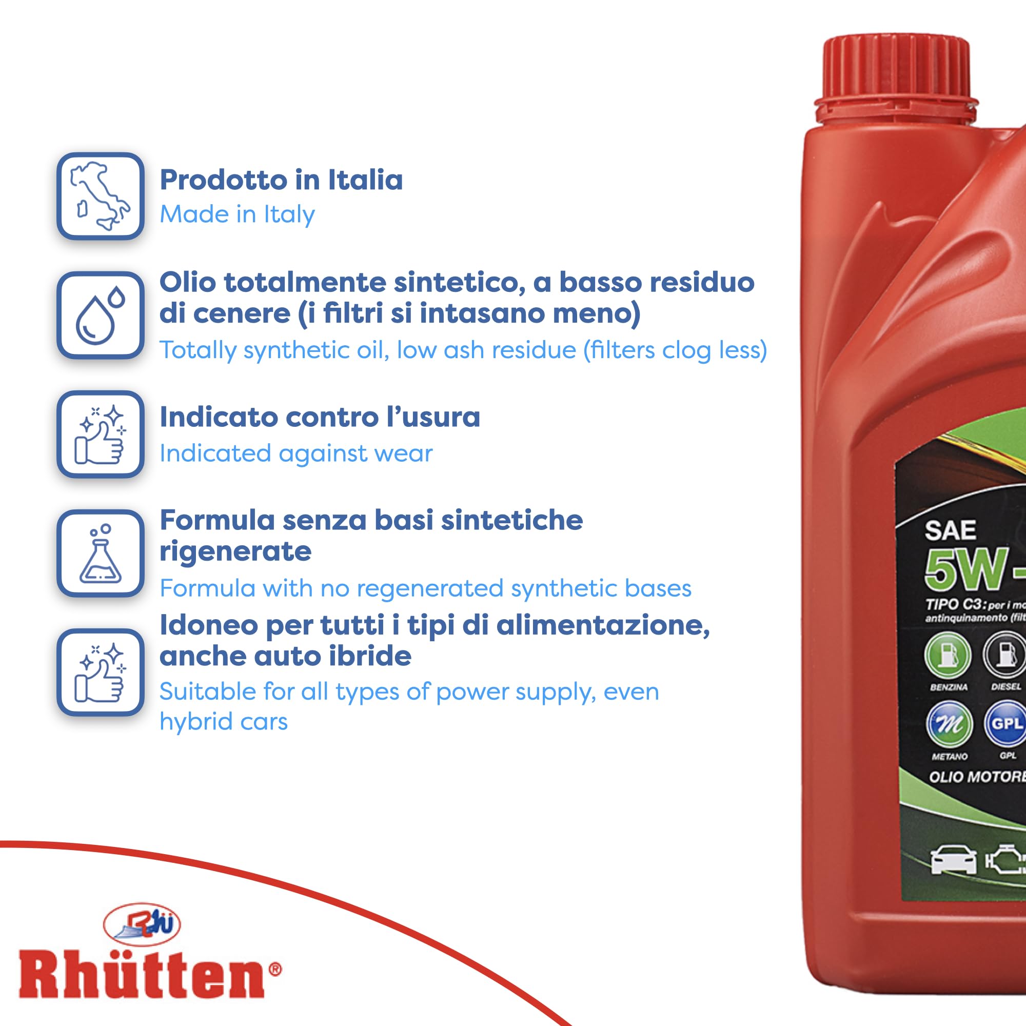 Olio Motore Rhutten Sintetico 5W-30 C3 4L