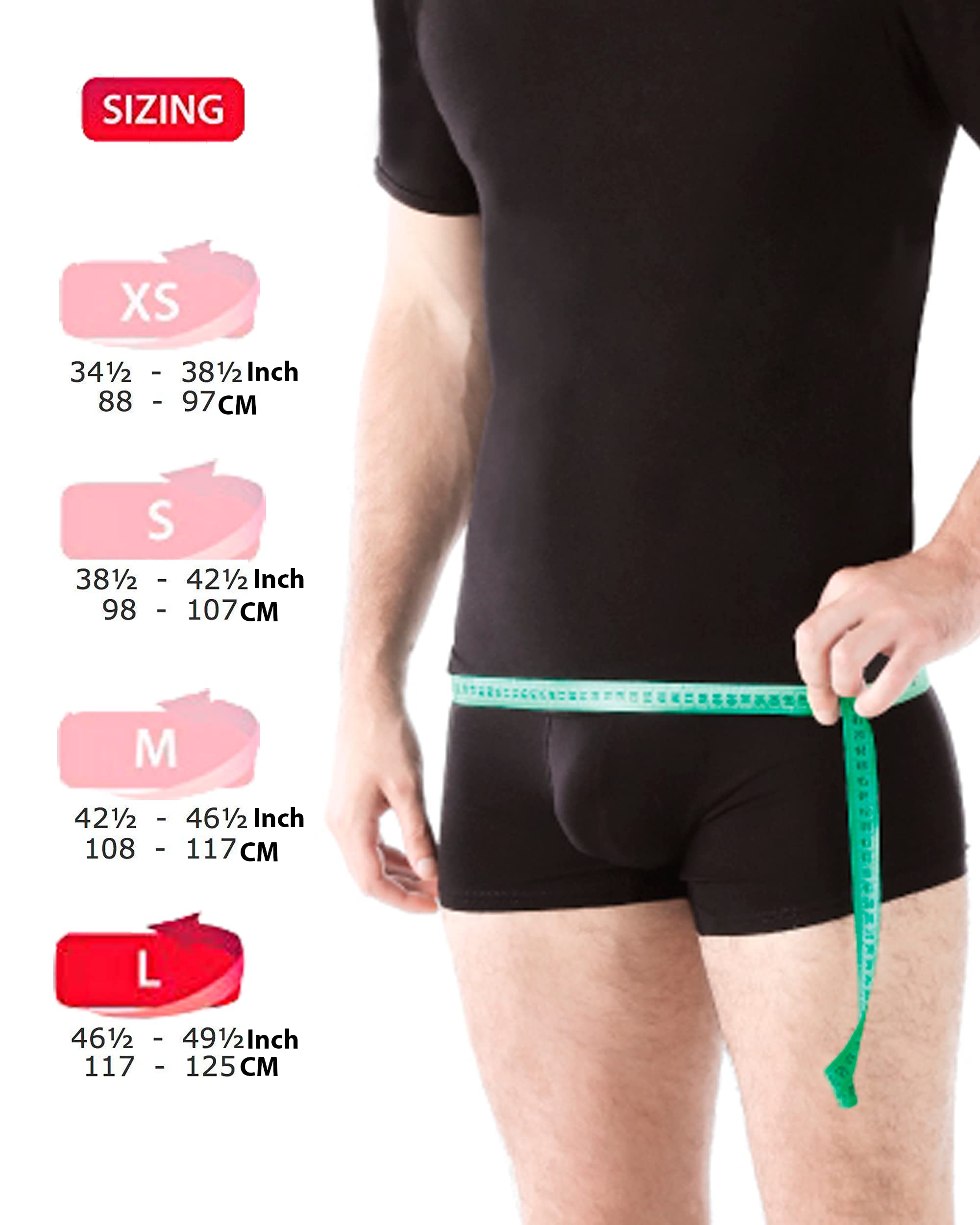 TOROS-GROUP Hernie Leistenbruch Gürtel Unterstützung für reduzierbaren Leistenbrüche Hernia Truss Rechts Large Schwarz 117-125 cm