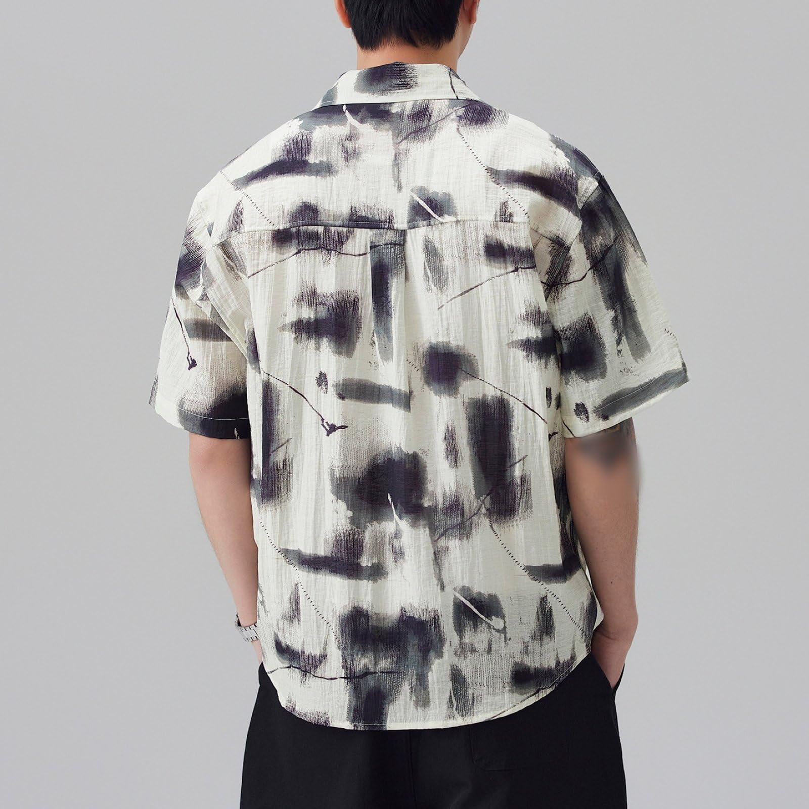 Camicia Da Uomo Con Stampa A Maniche Corte Oversize Con Bottoni Stile Streetwear Per Le Vacanze Estive