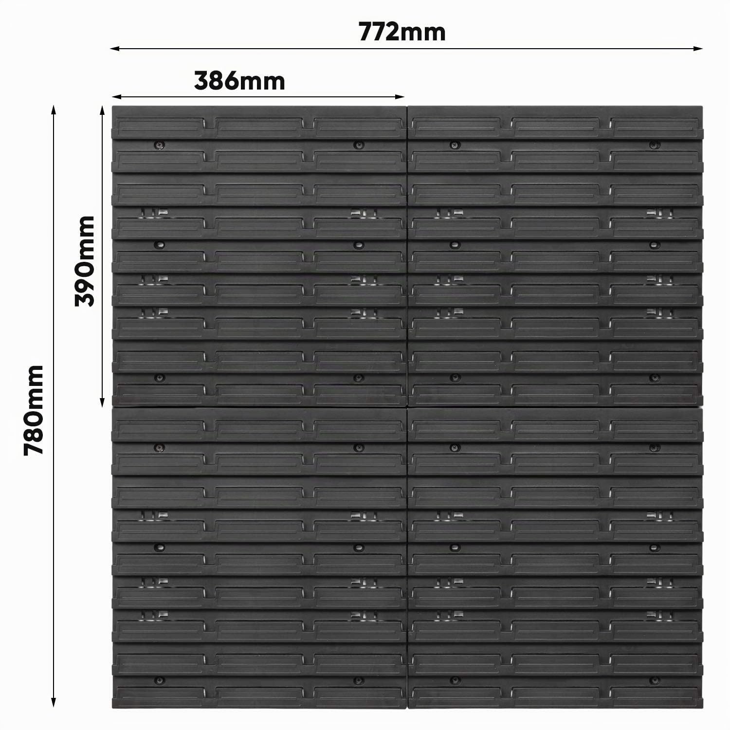 Lot de 82 boîtes de rangement empilables 772 x 780 mm bleues / rouges