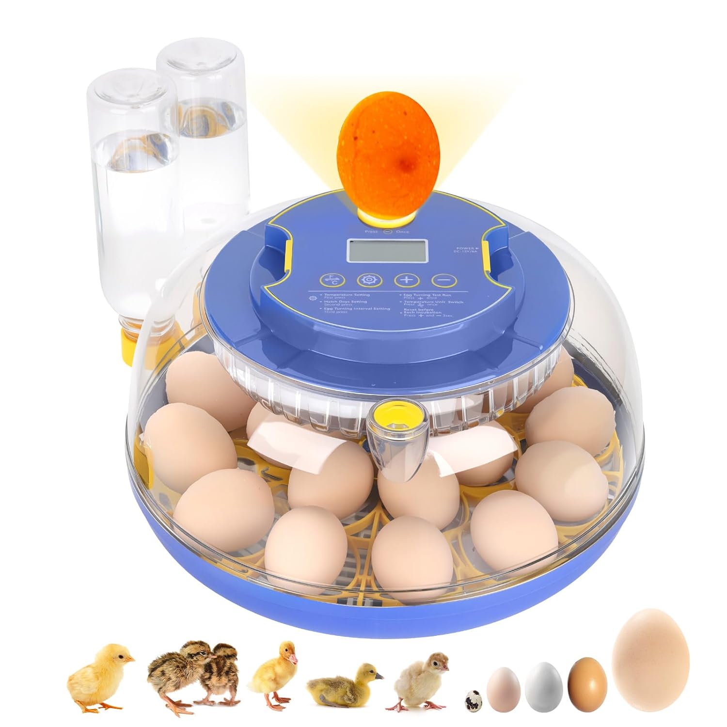 18-egg incubator with auto turning & humidity control